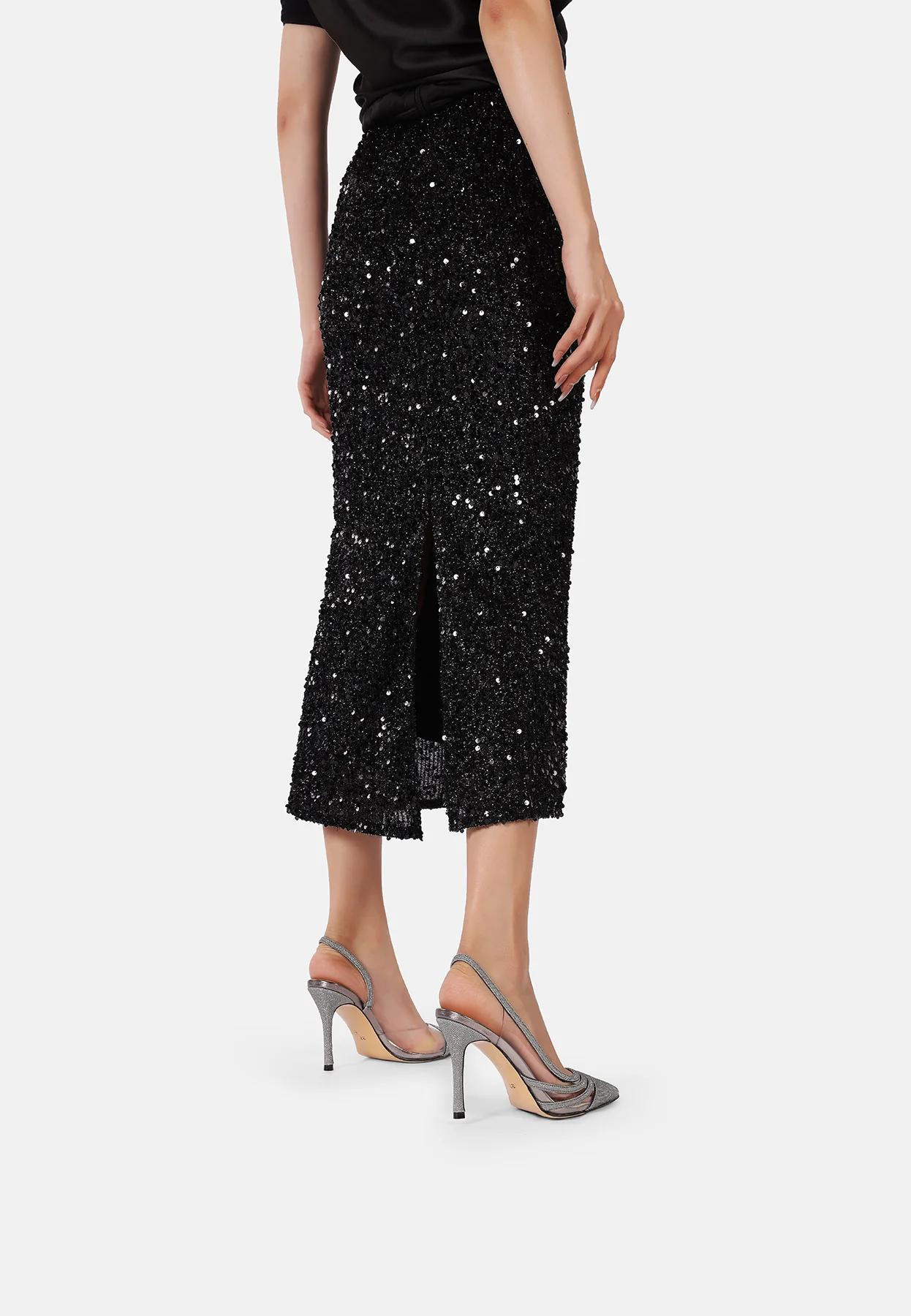 Décolleté slingback con inserti trasparenti e tacco alto K3294 - Image 7