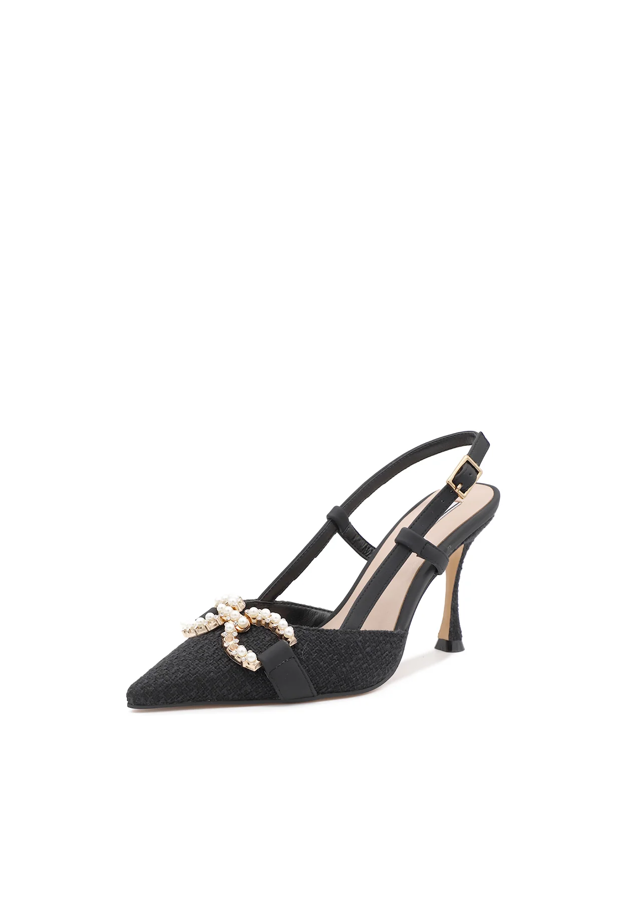 Dècolletè Slingback a punta in tessuto con fibbia gioiello K3311 - Image 11