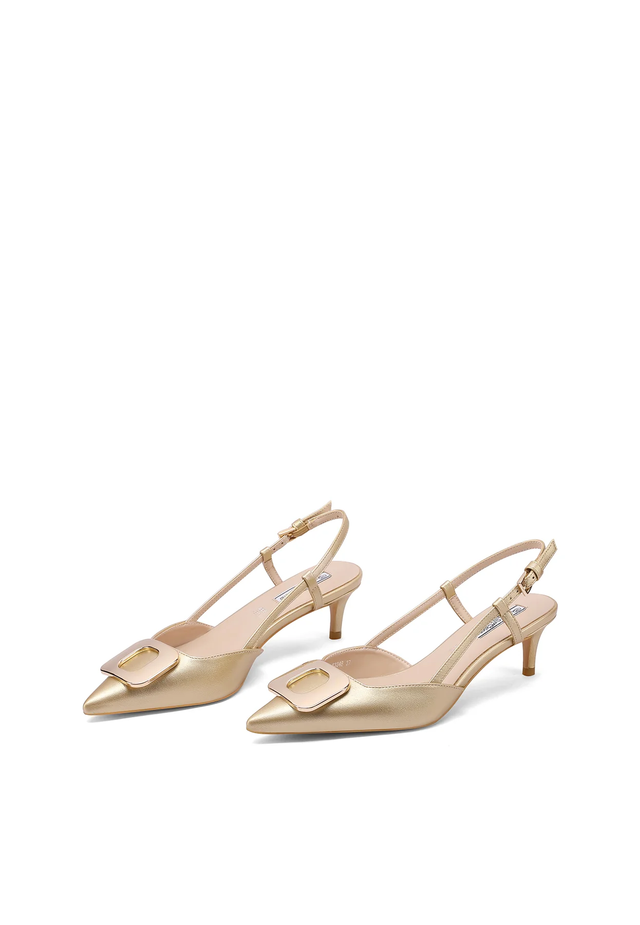 Dècolletè Slingback a punta con maxi fibbia e tacco basso K3348 - Image 11