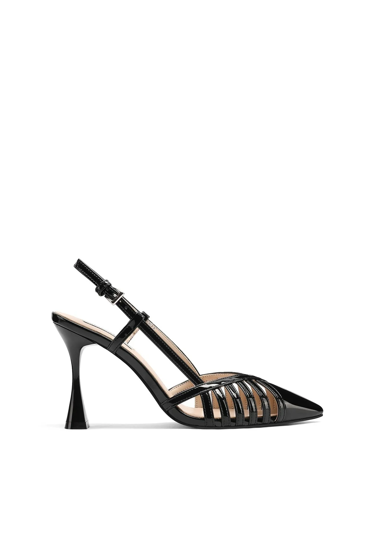 Décolleté slingback con fasce e tacco alto a clessidra K3367 - Image 2