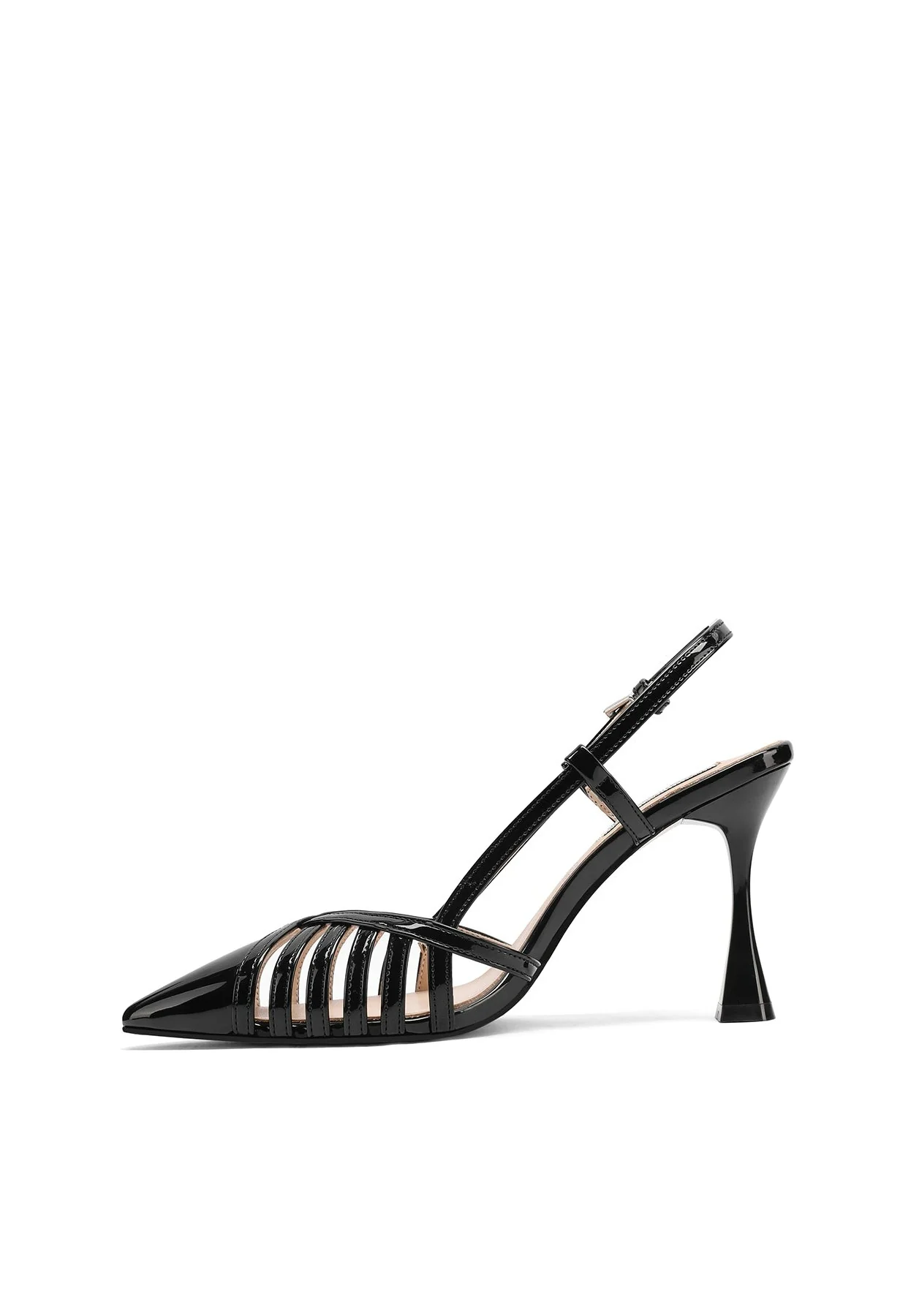 Décolleté slingback con fasce e tacco alto a clessidra K3367 - Image 3