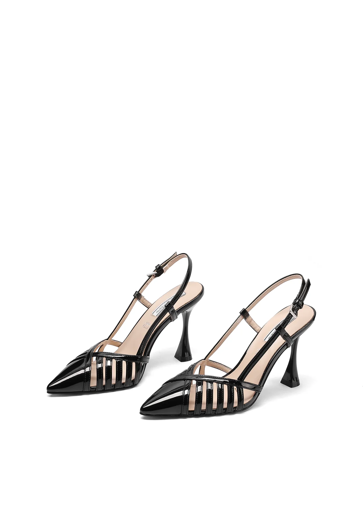 Décolleté slingback con fasce e tacco alto a clessidra K3367 - Image 5