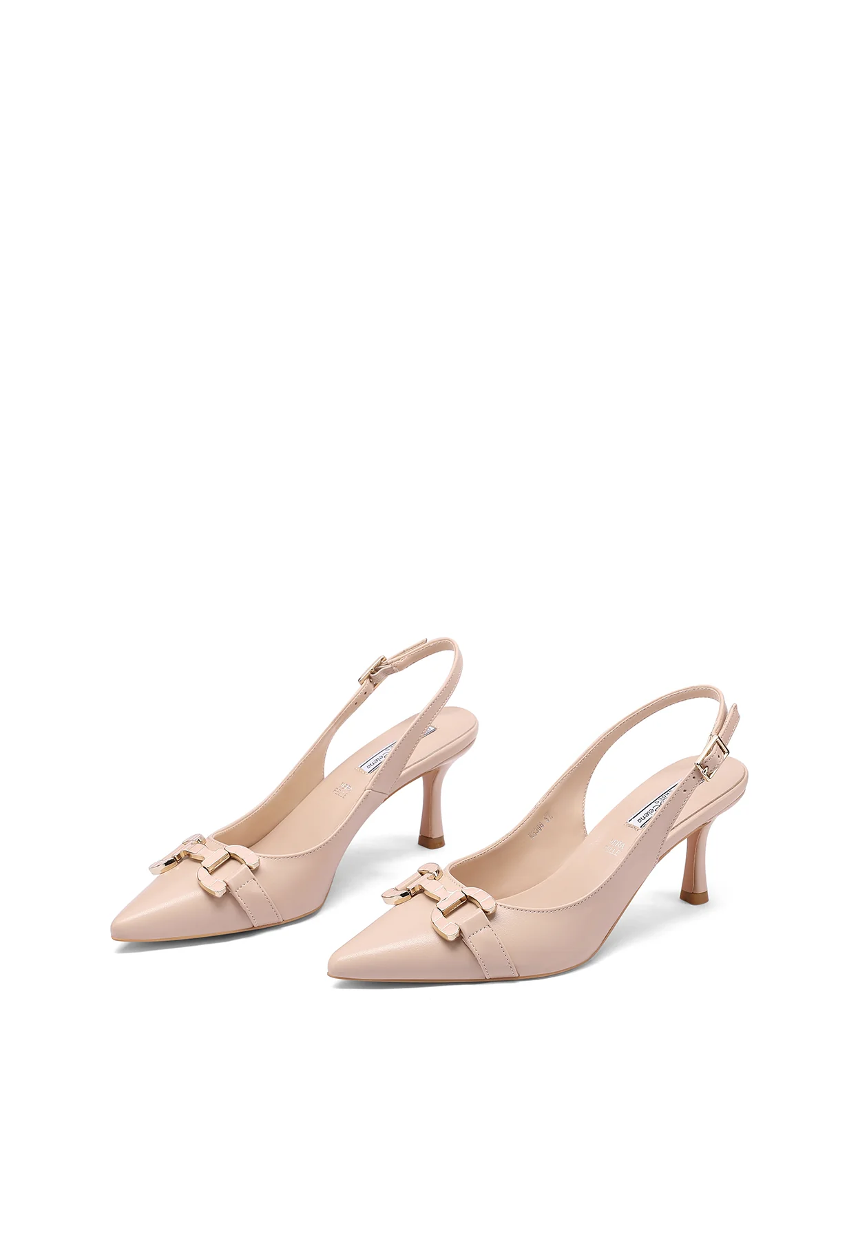 Dècolletè Slingback con morsetto decorativo e tacco medio K3396 - Image 4
