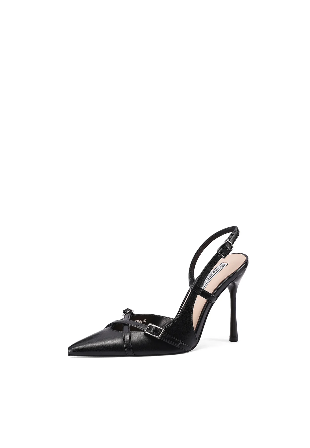 Dècolletè slingback a punta con tacco alto e cinturini - Image 10