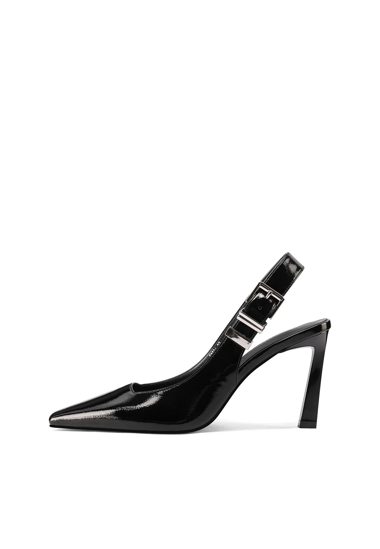 Dècolletè Slingback lucida a punta con tacco alto K3691 - Image 2