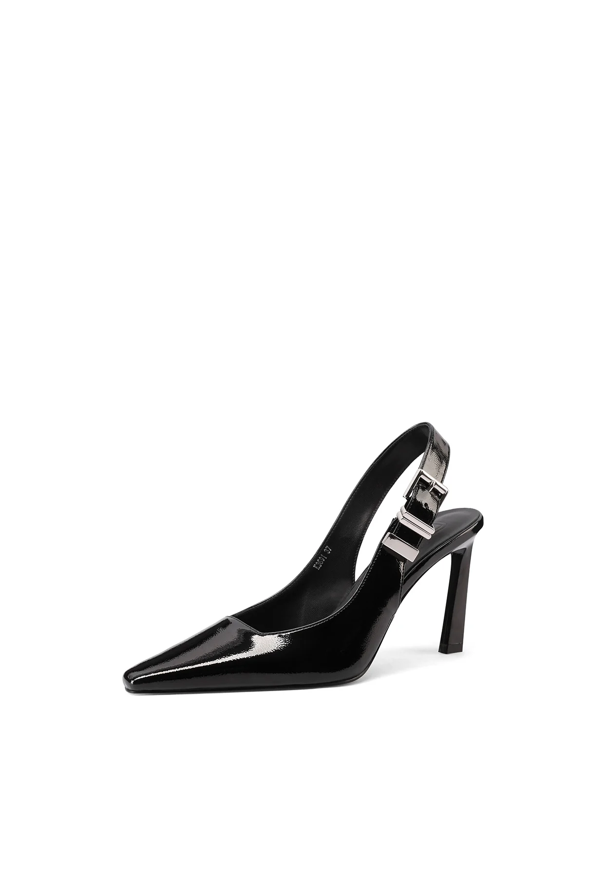 Dècolletè Slingback lucida a punta con tacco alto K3691 - Image 3