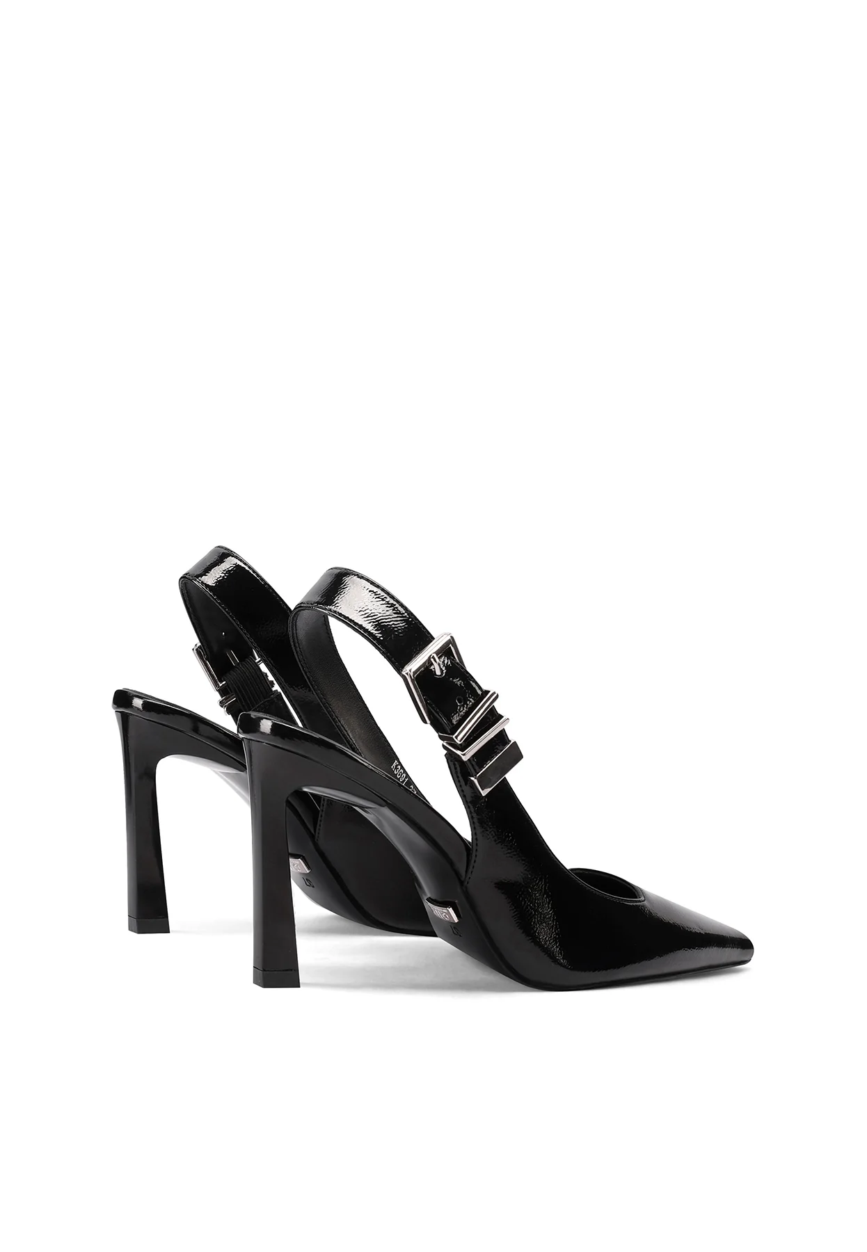 Dècolletè Slingback lucida a punta con tacco alto K3691 - Image 4