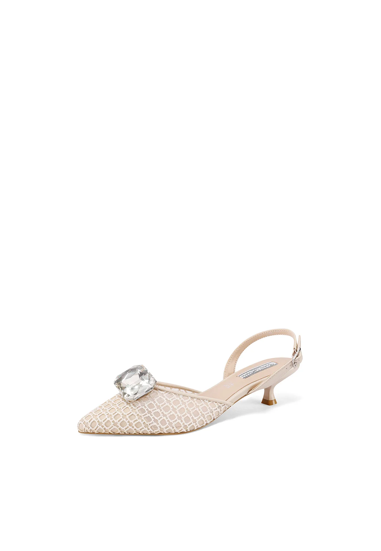 Dècolletè Slingback ricamata con applicazione gioiello K3696 - Image 3
