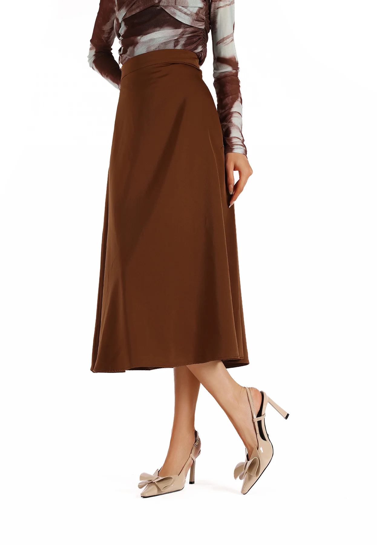 Dècolletè Slingback a punta con maxi fiocco lucido K3739 - Image 14