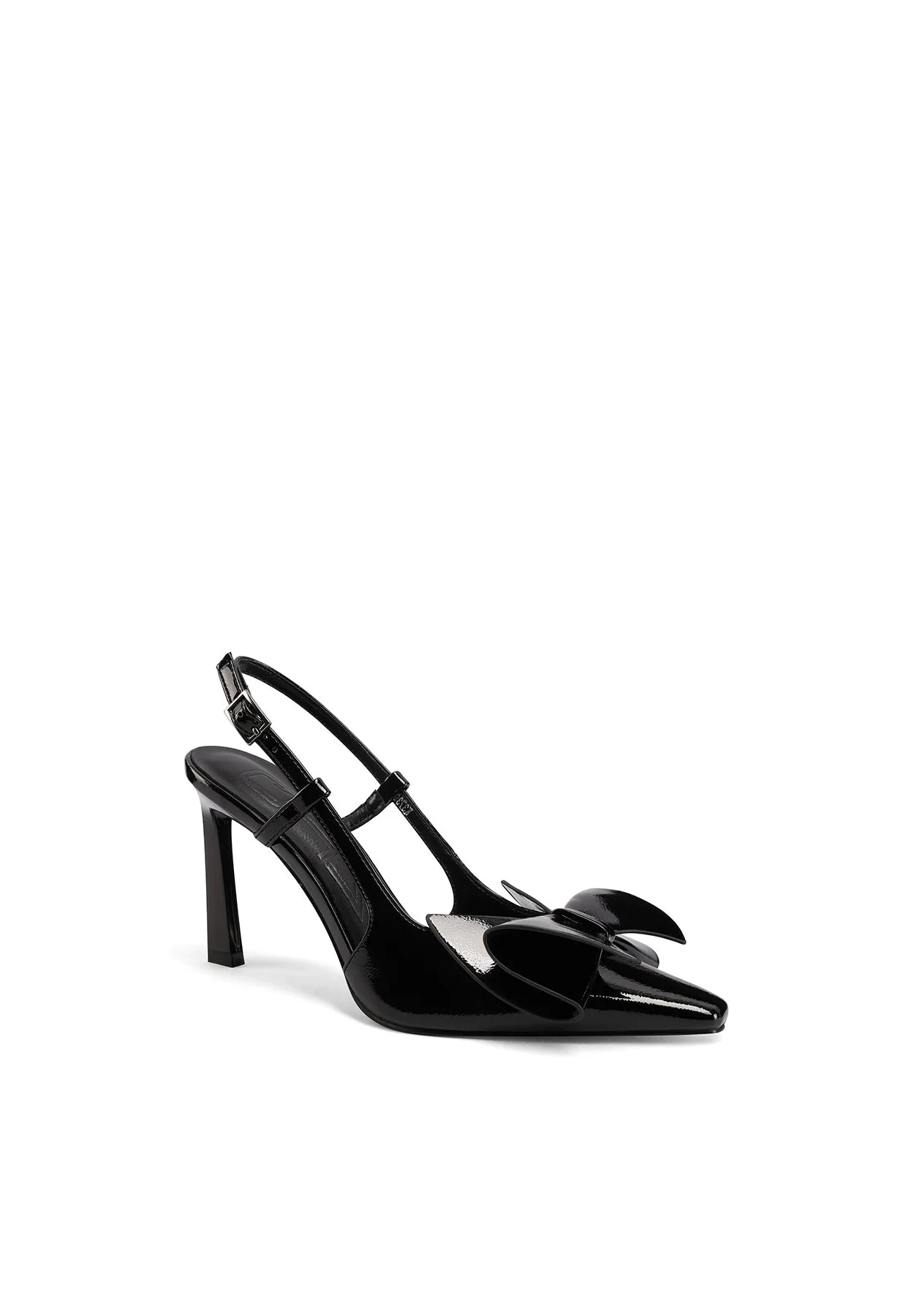 Dècolletè Slingback a punta con maxi fiocco lucido K3739 - Image 3