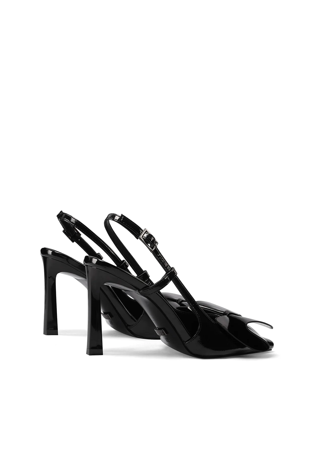 Dècolletè Slingback a punta con maxi fiocco lucido K3739 - Image 4