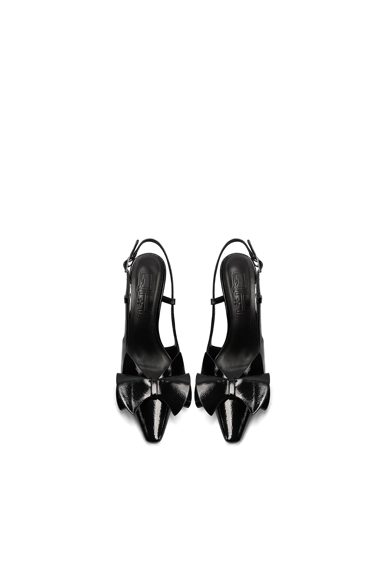 Dècolletè Slingback a punta con maxi fiocco lucido K3739 - Image 5