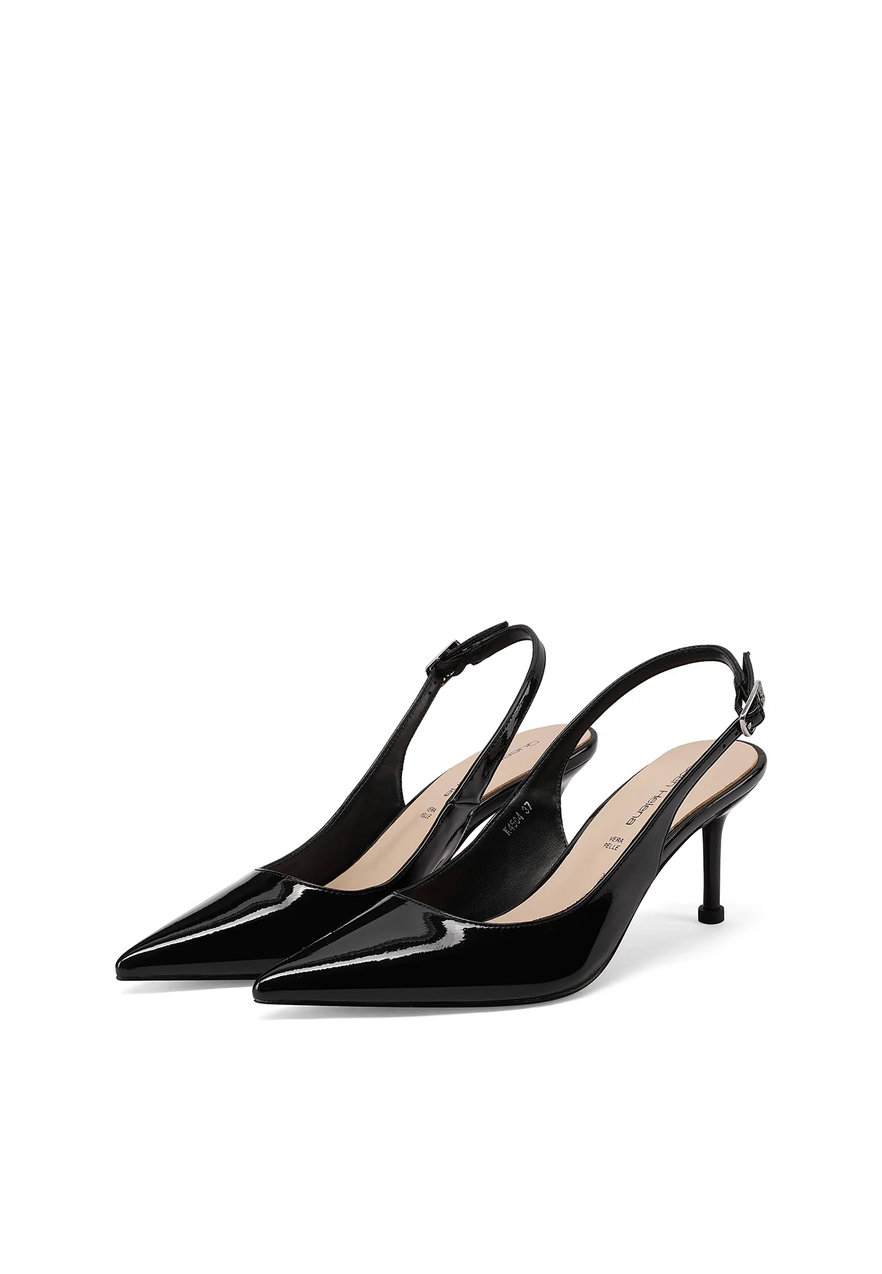 Décolleté slingback in vernice con tacco medio K4504 - Image 3