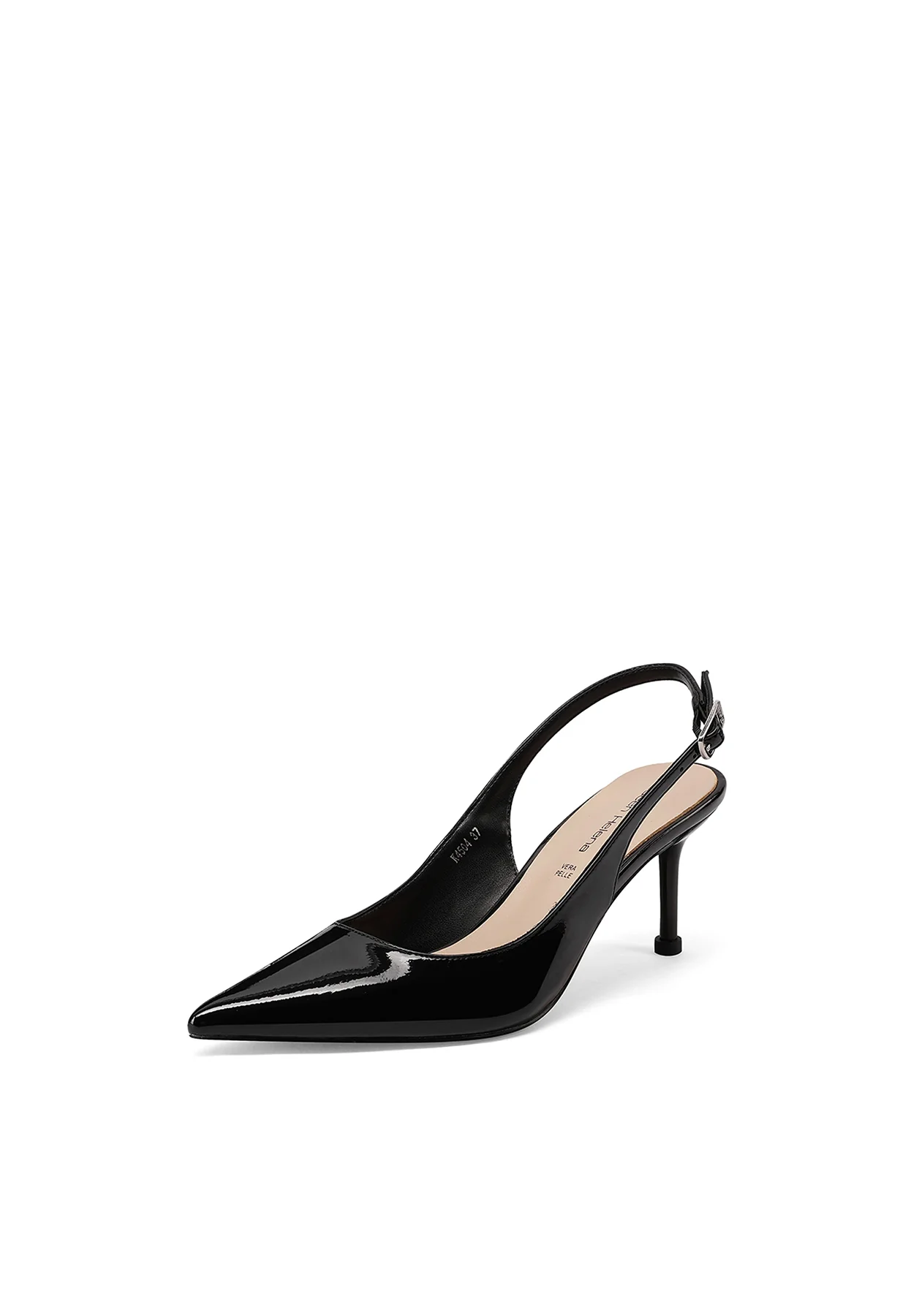 Décolleté slingback in vernice con tacco medio K4504 - Image 4