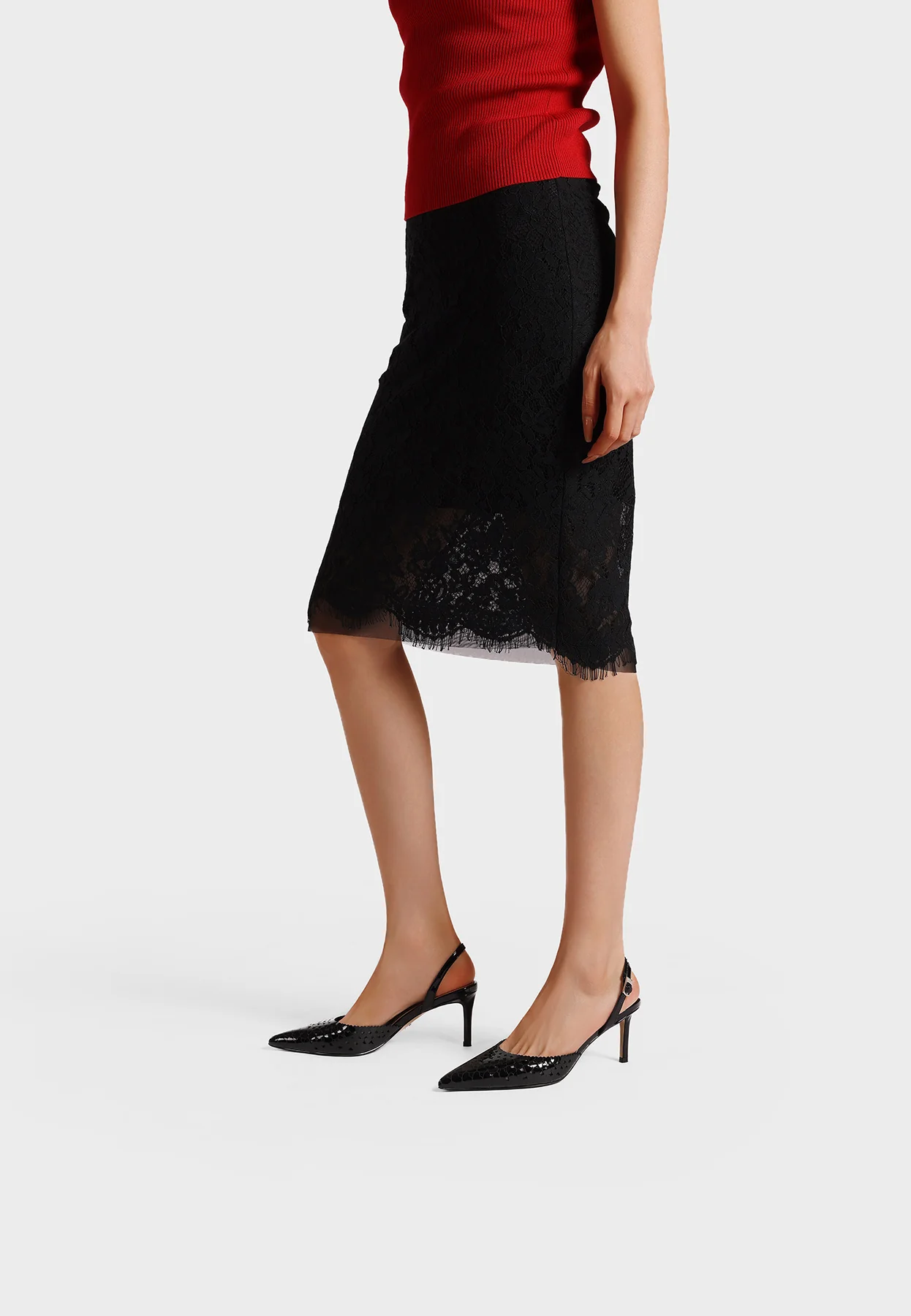 Decolletè slingback traforate a cuoricini con tacco K4508