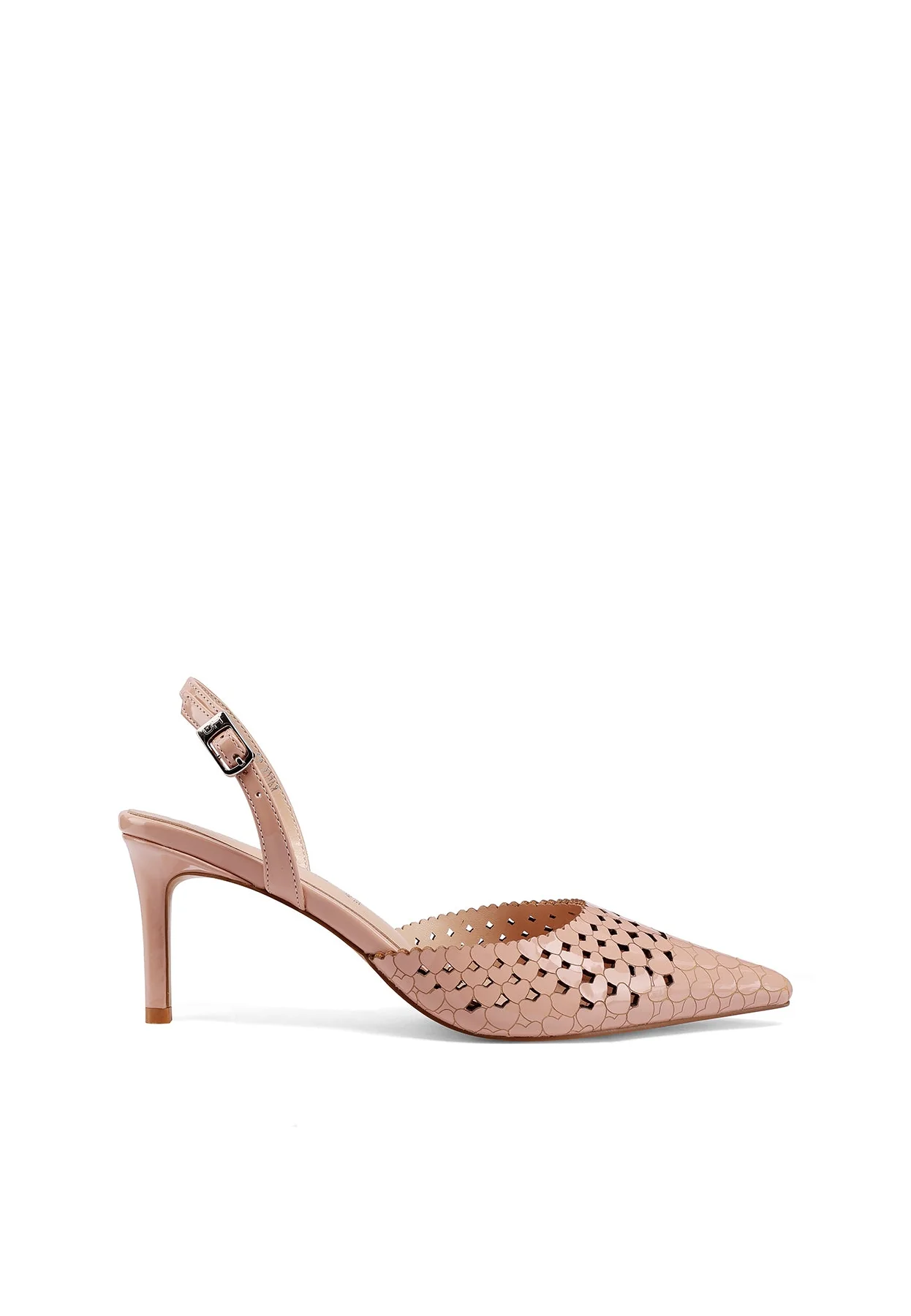 Decolletè slingback traforate a cuoricini con tacco K4508 - Image 10