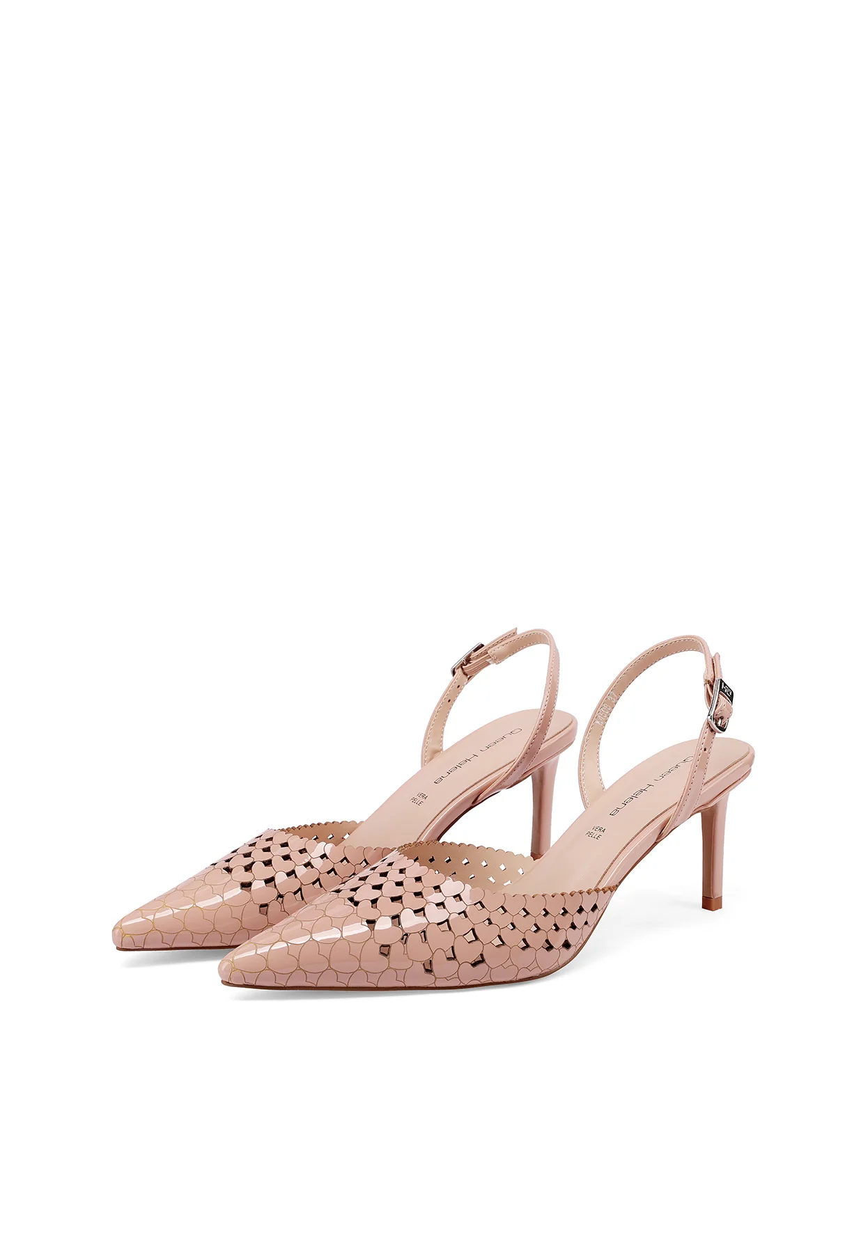 Decolletè slingback traforate a cuoricini con tacco K4508 - Image 12
