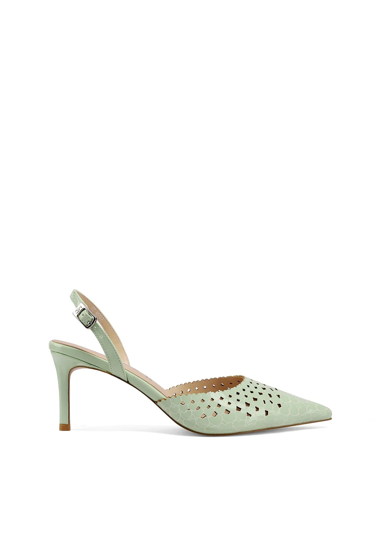 Decolletè slingback traforate a cuoricini con tacco K4508 - Image 18