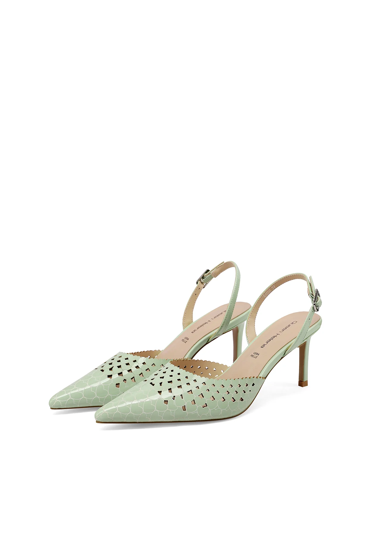 Decolletè slingback traforate a cuoricini con tacco K4508 - Image 20