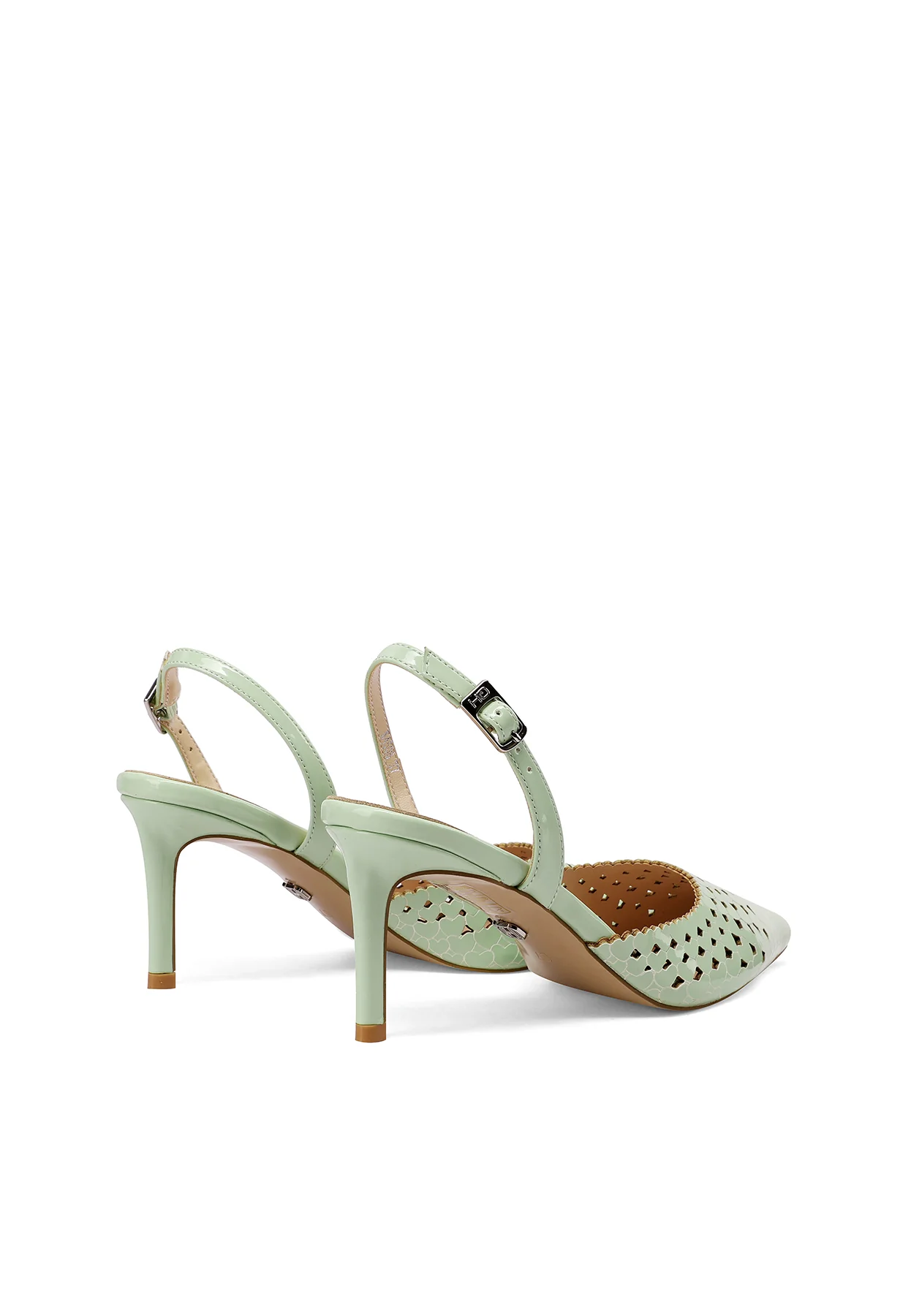 Decolletè slingback traforate a cuoricini con tacco K4508 - Image 21