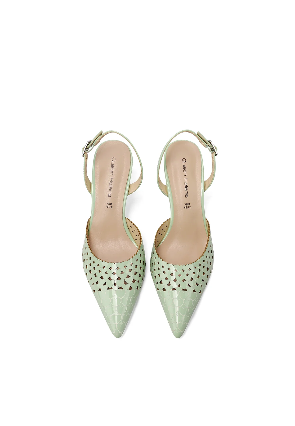 Decolletè slingback traforate a cuoricini con tacco K4508 - Image 23