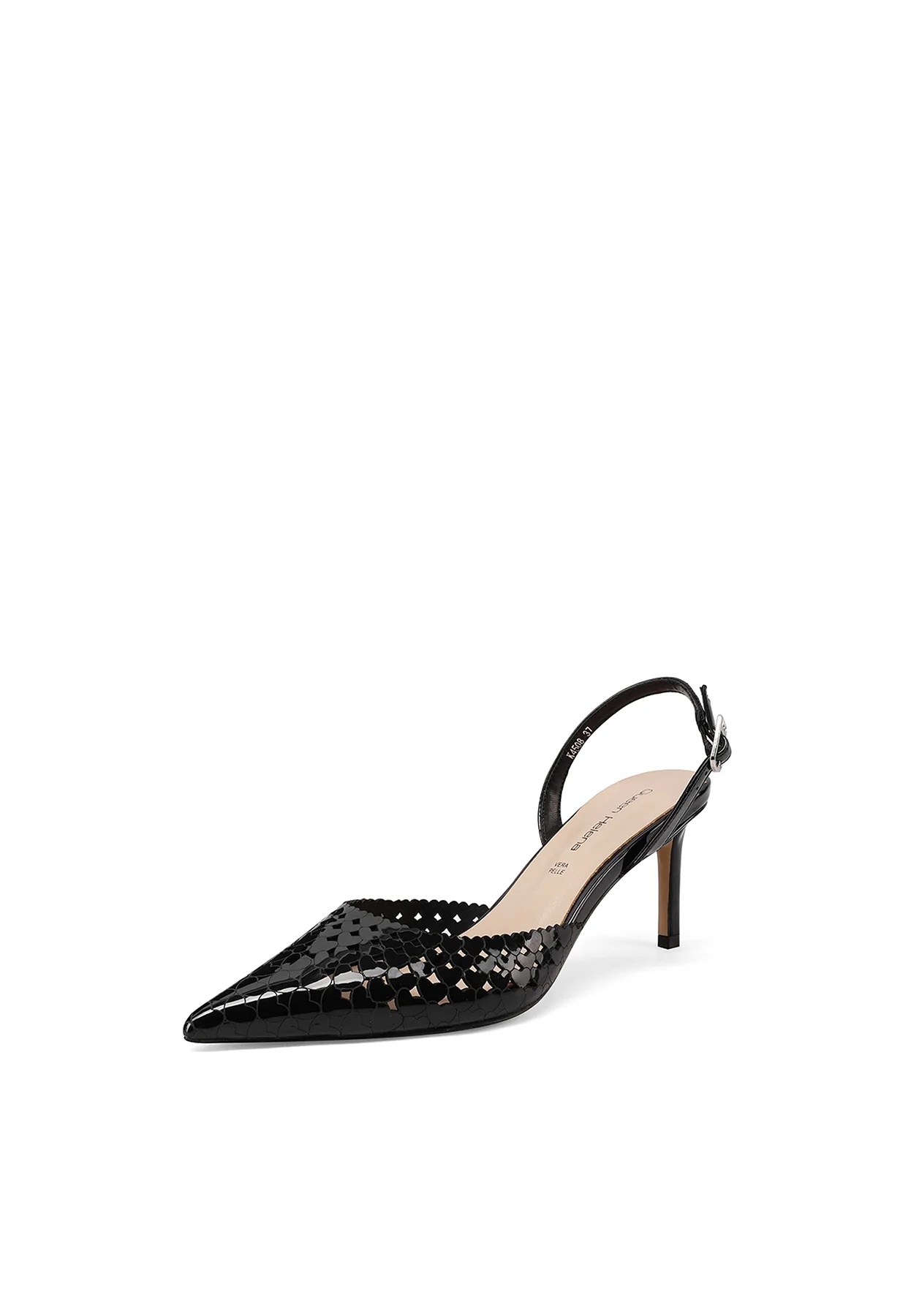 Decolletè slingback traforate a cuoricini con tacco K4508 - Image 4
