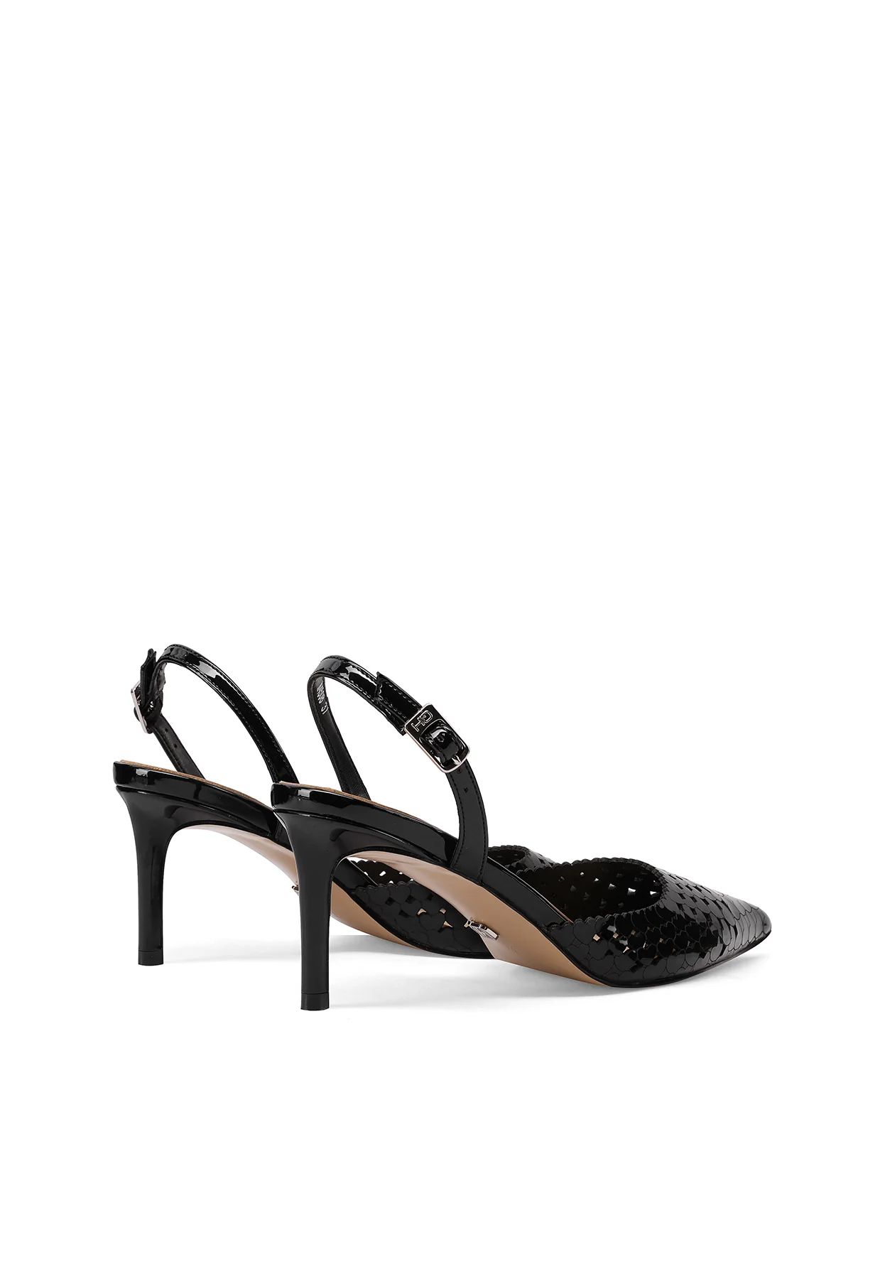 Decolletè slingback traforate a cuoricini con tacco K4508 - Image 6