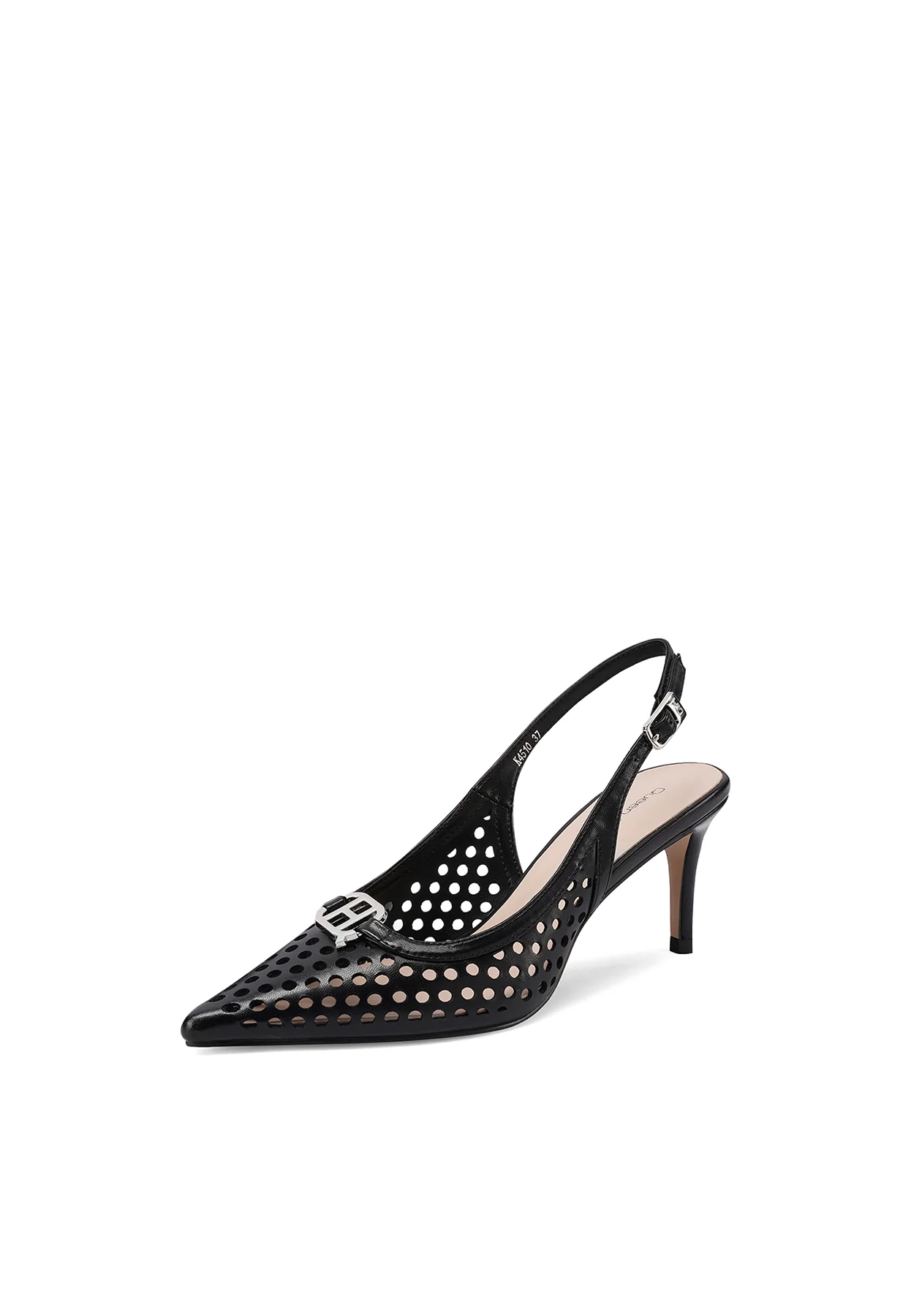 Decolletè Slingback traforata a punta con tacco K4510 - Image 4