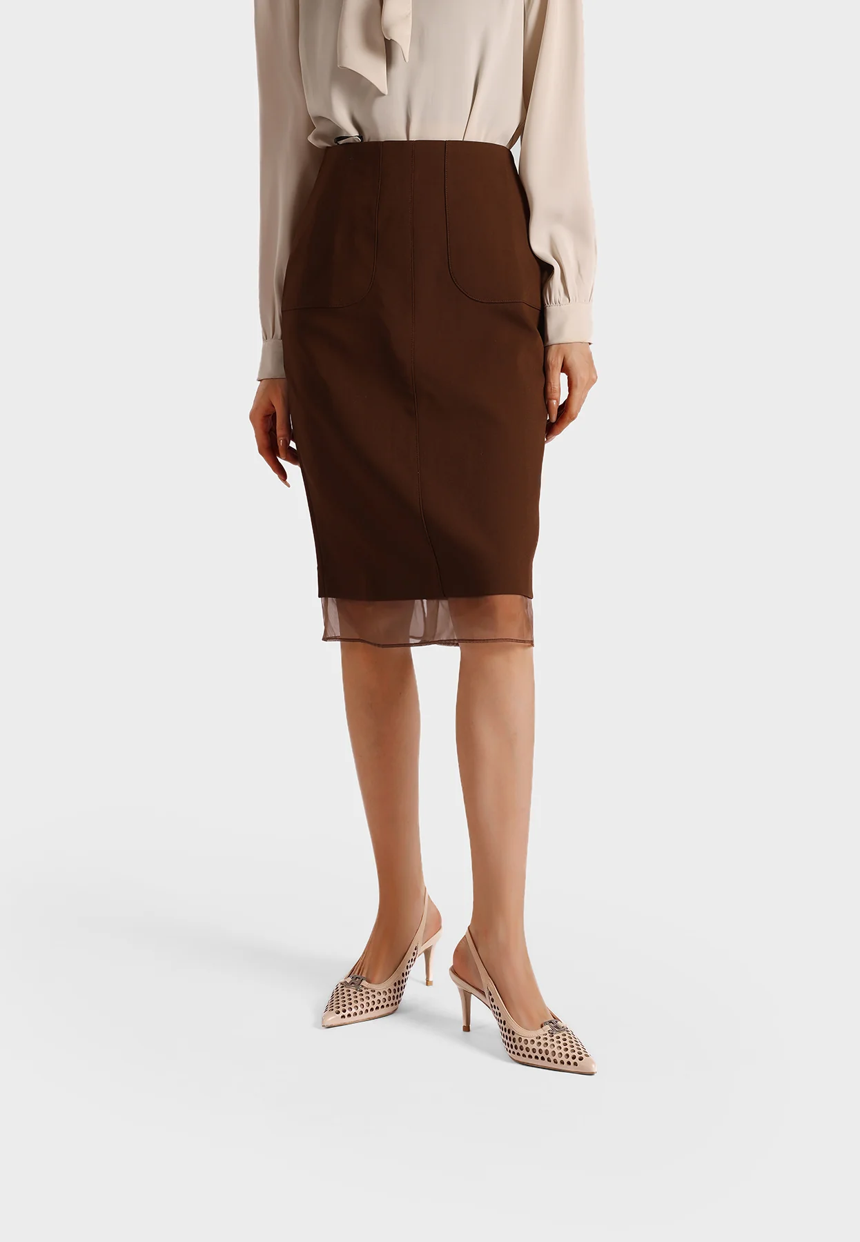 Decolletè Slingback traforata a punta con tacco K4510 - Image 9
