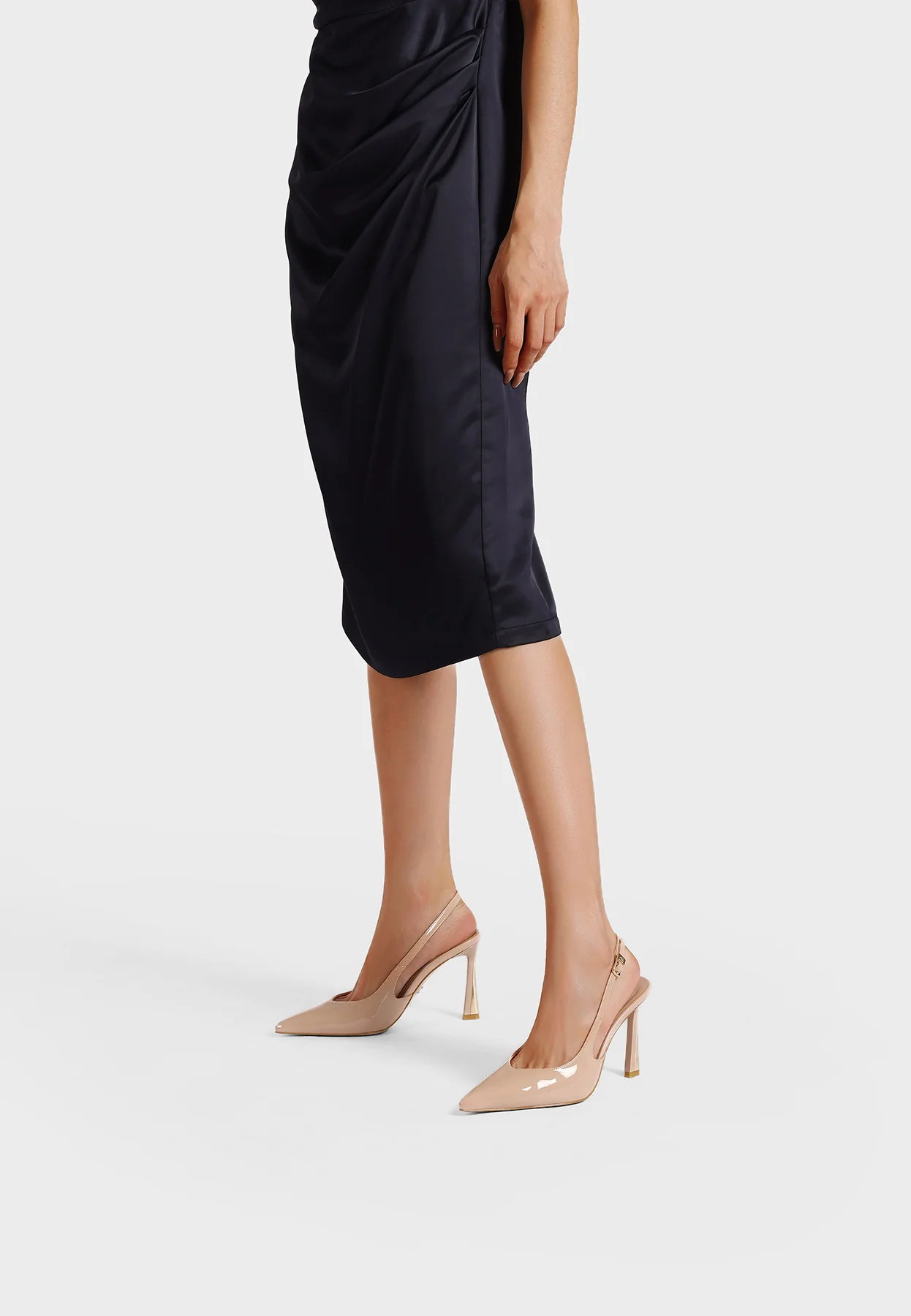 Decolleté slingback eleganti con tacco oro K4512 - Image 4