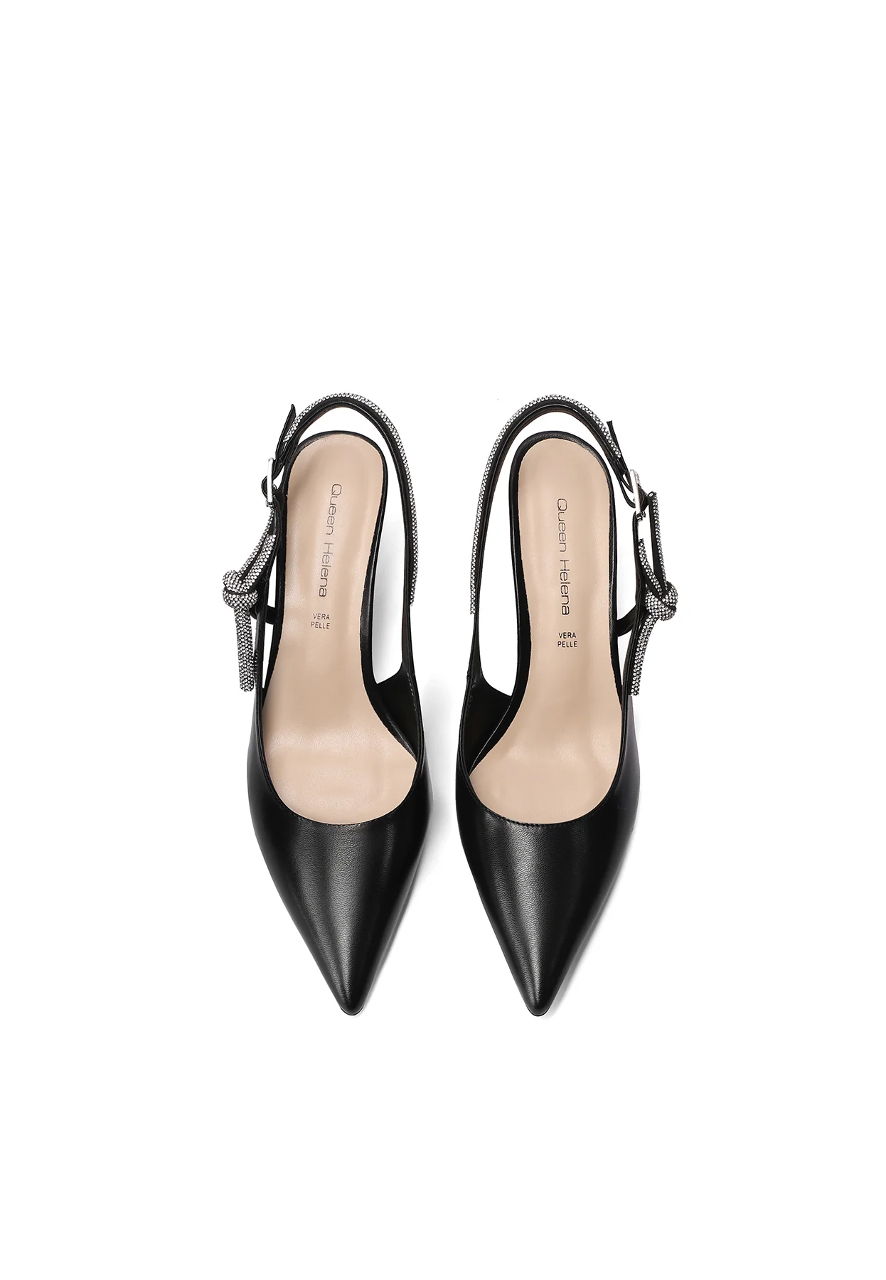 Decolletè Slingback a punta con fiocco strass e tacco K4517 - Image 5