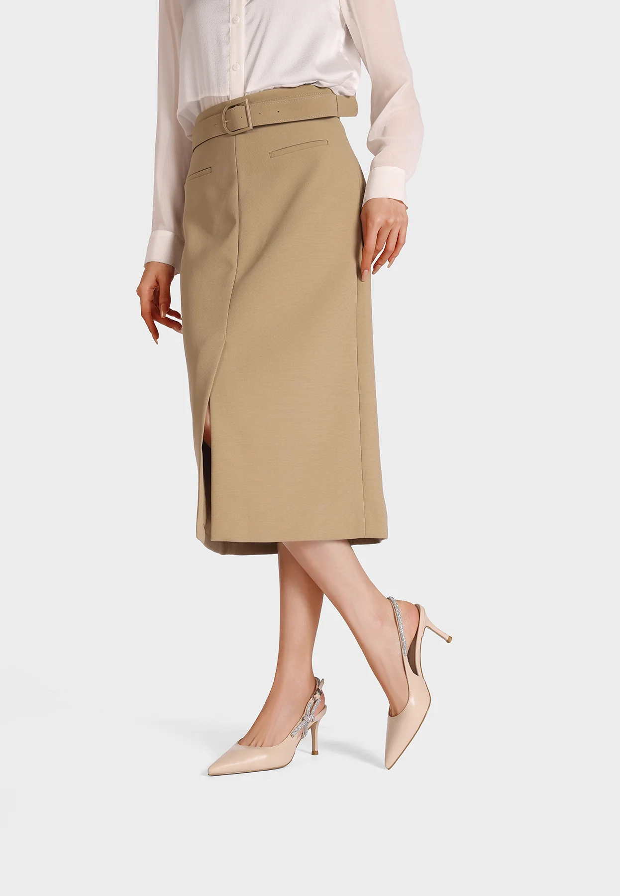 Decolletè Slingback a punta con fiocco strass e tacco K4517 - Image 8