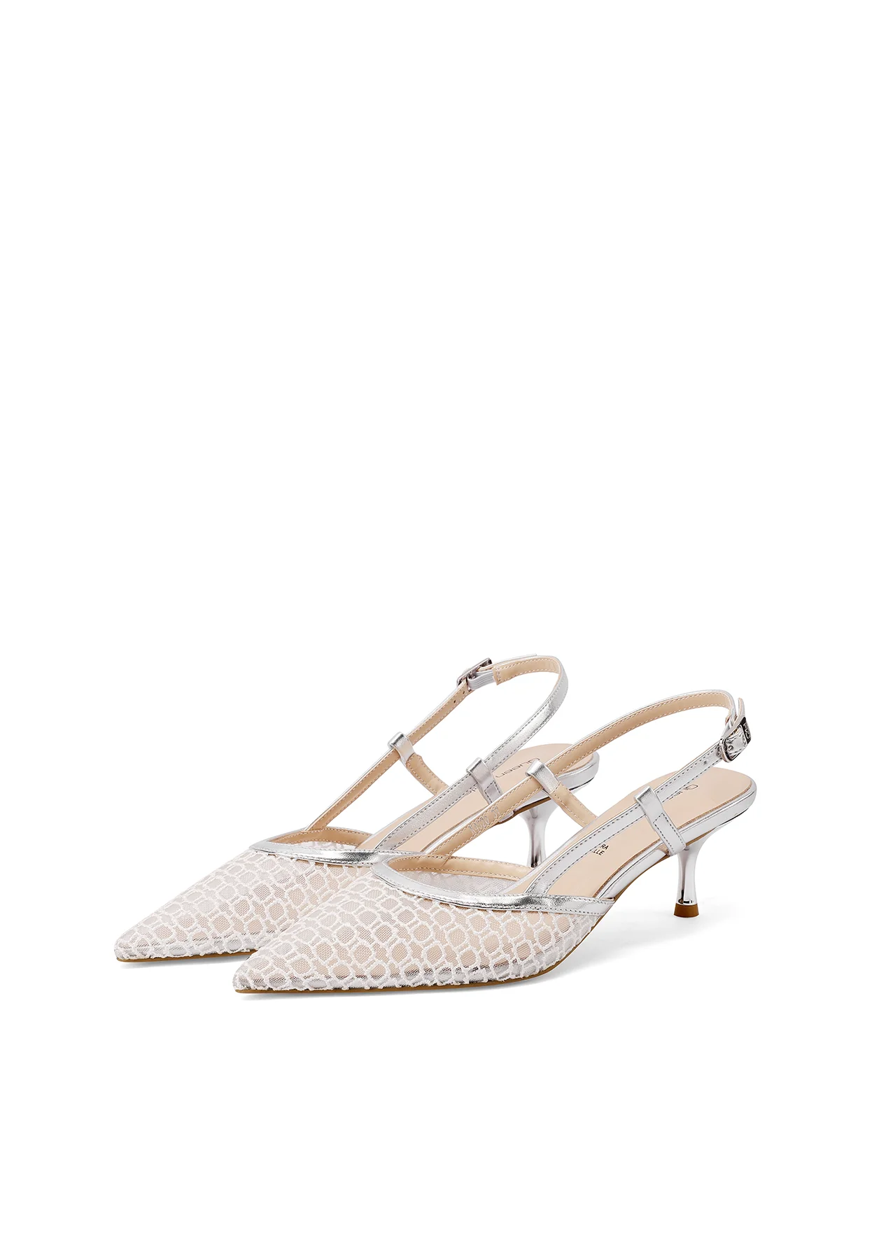 Decolletè Slingback in rete a punta con tacco basso K4520 - Image 4