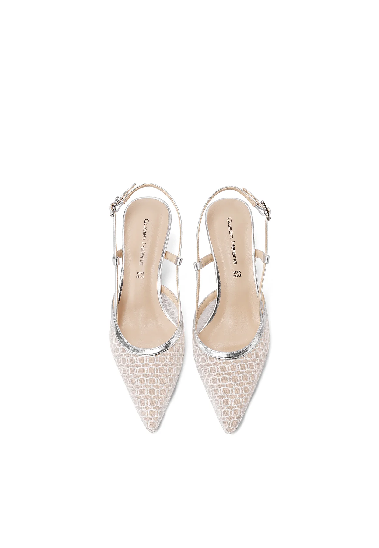 Decolletè Slingback in rete a punta con tacco basso K4520 - Image 6