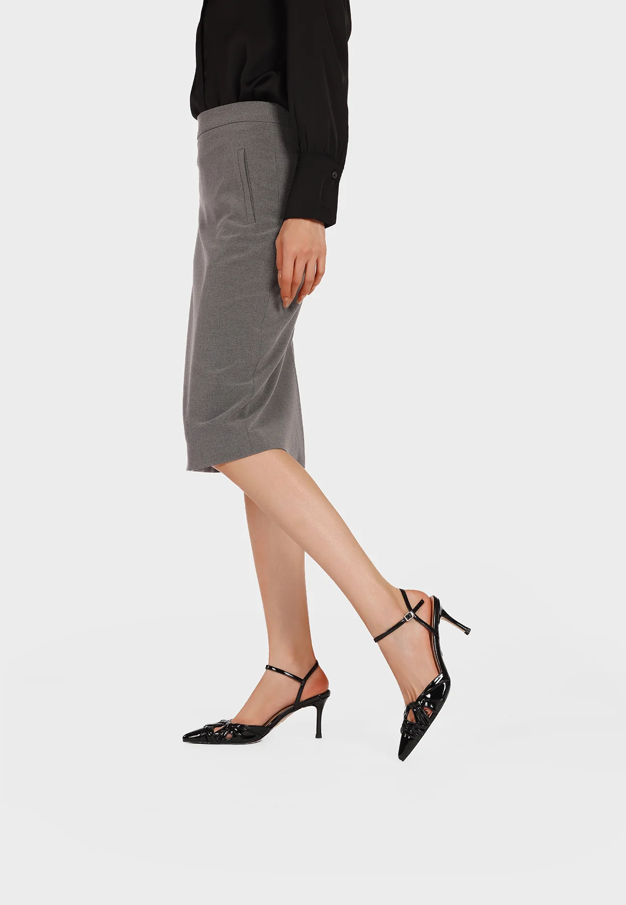 Slingback eleganti con intrecci e tacco medio slanciato K4527 - Image 17