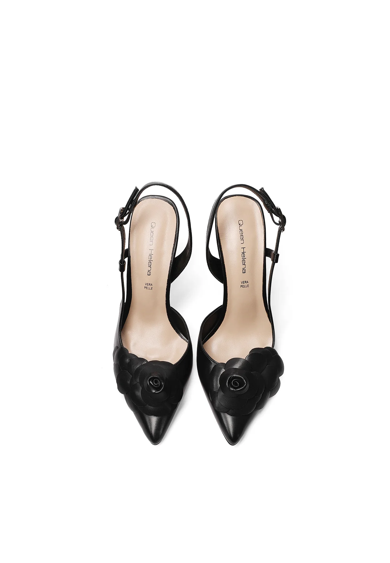 Décolleté slingback con fiore 3D e tacco alto K4528 - Image 6