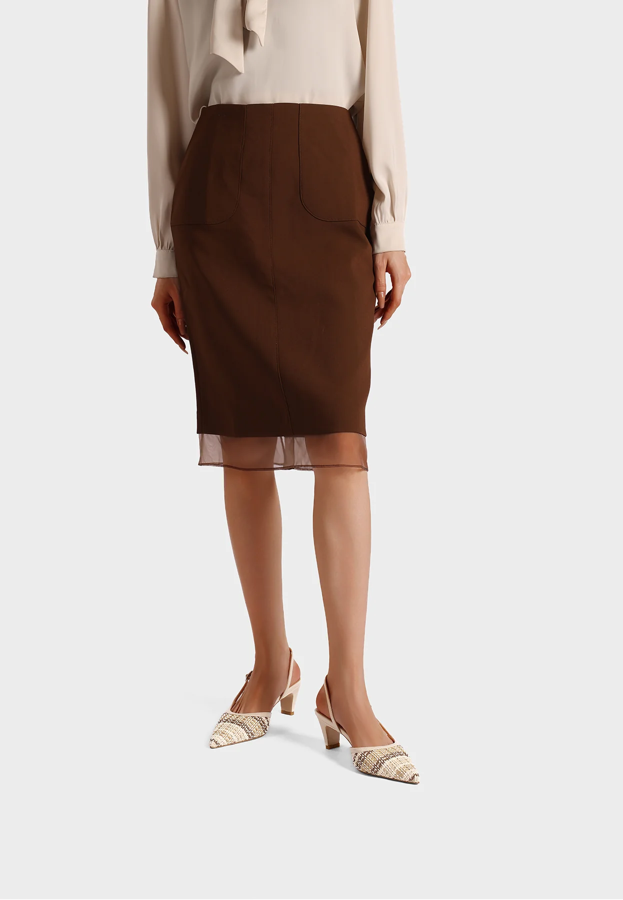 Decolletè Slingback a rete con punta tacco medio k4540 - Image 9