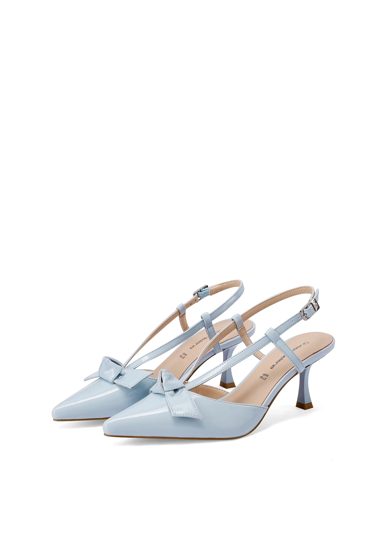 Decolletè Slingback a punta con fiocco e tacco medio K4546 - Image 4