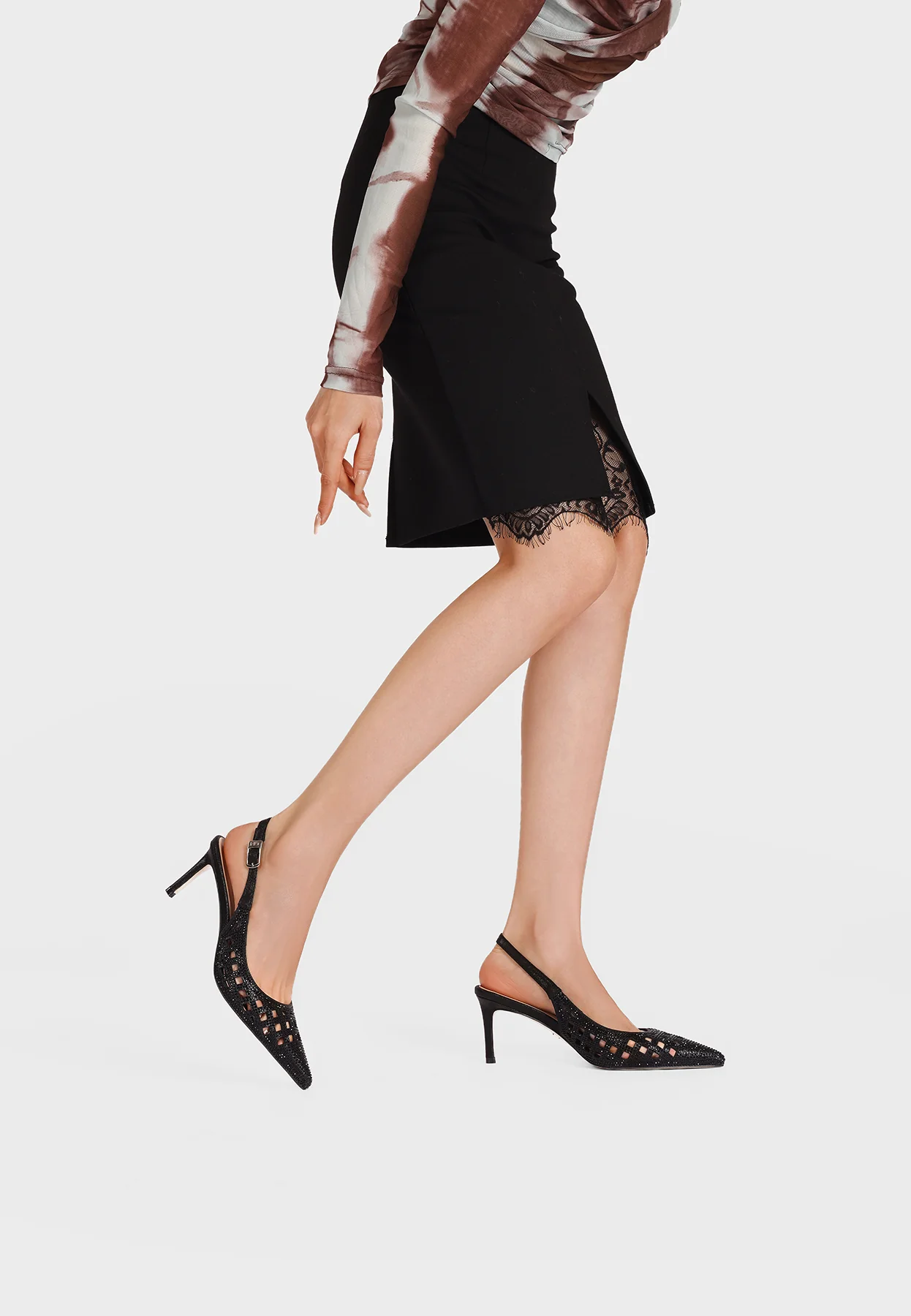 Décolleté donna slingback traforate eleganti K4554 - Image 16