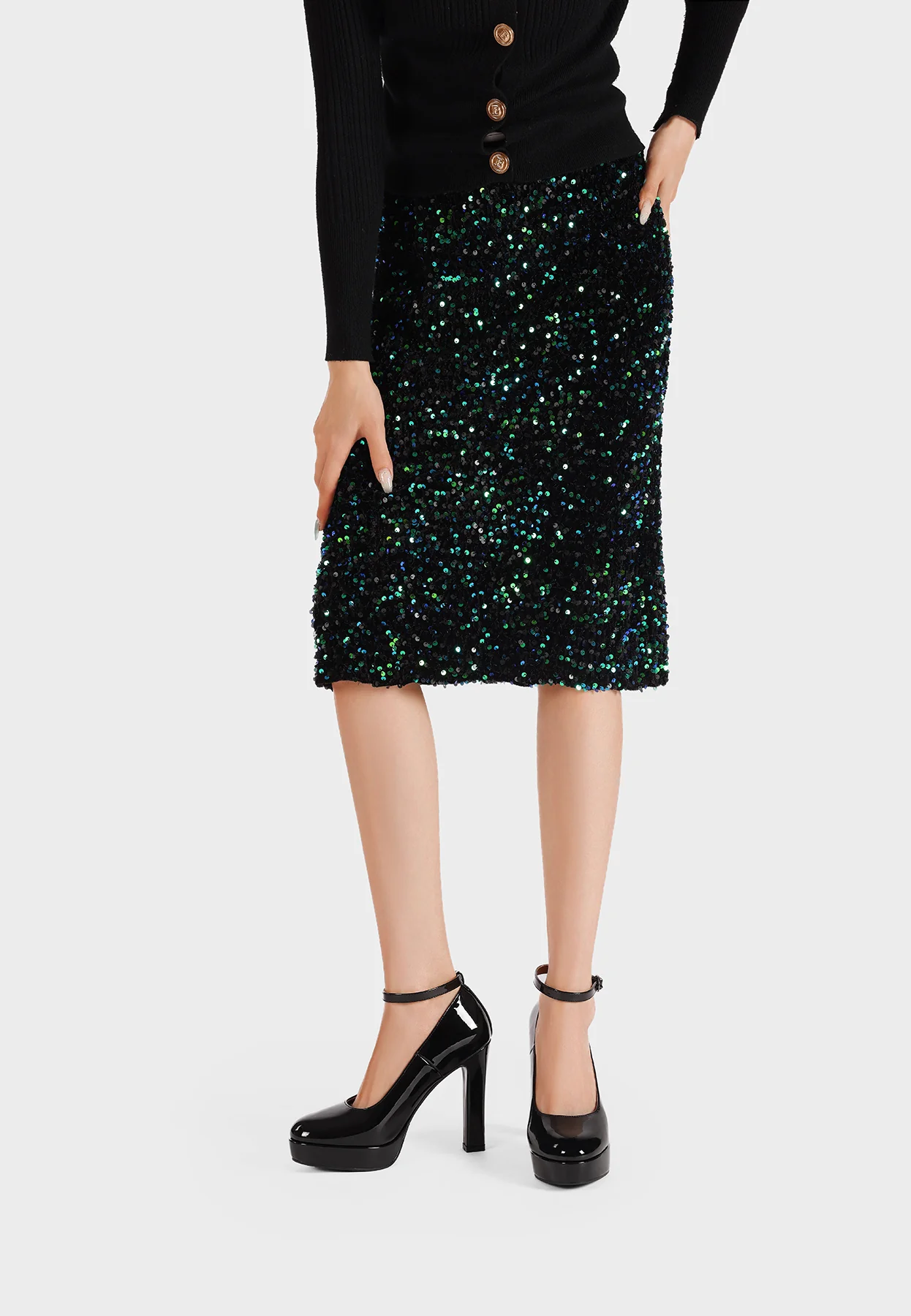 Décolleté donna eleganti tacco alto plateau ZM10023 - Image 15