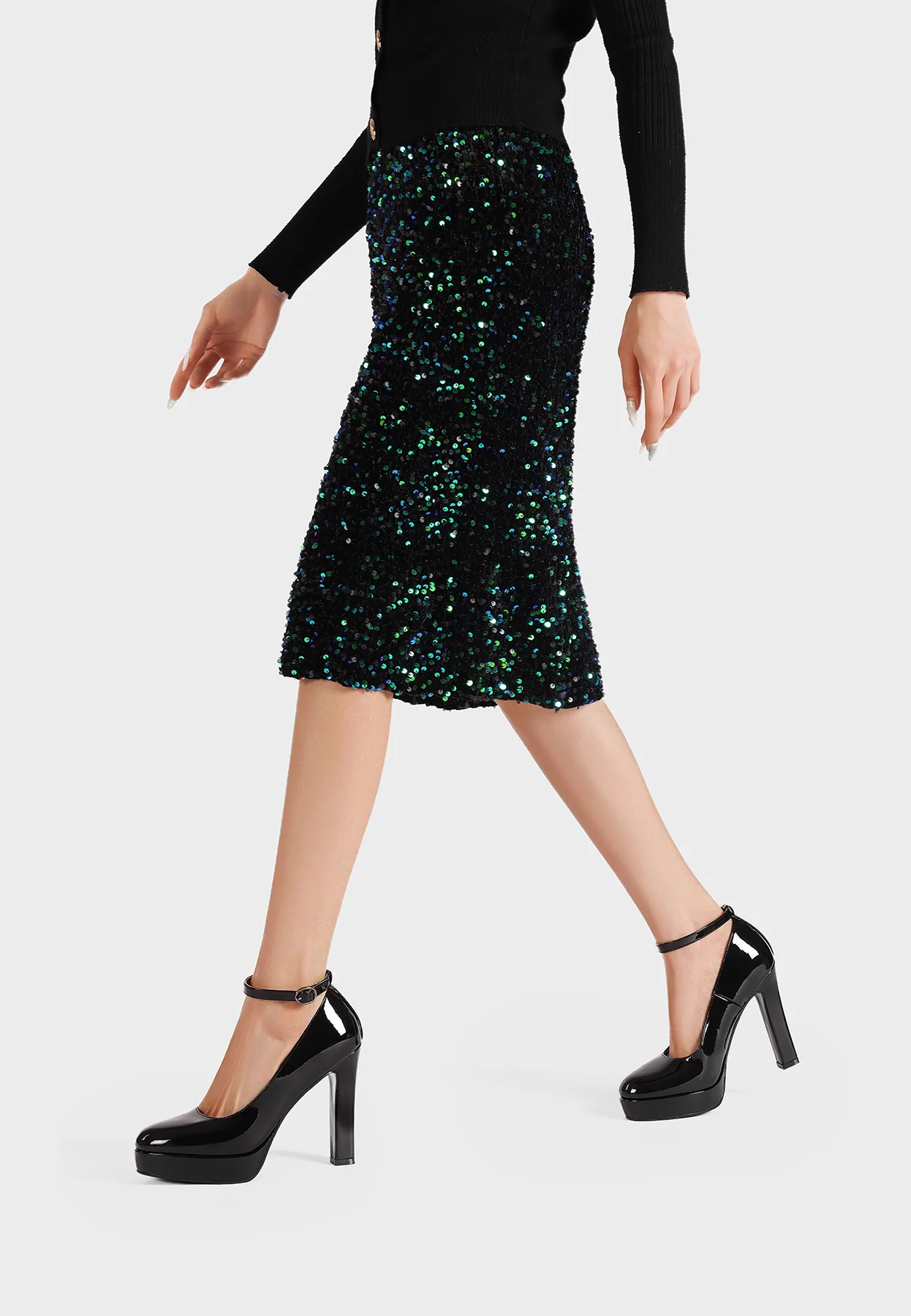 Décolleté donna eleganti tacco alto plateau ZM10023 - Image 21