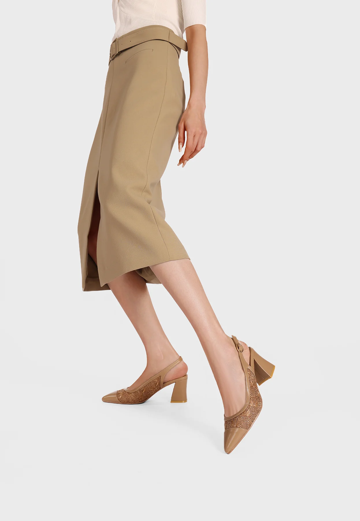 Décolleté slingback a punta intrecciate con decori ZM11012