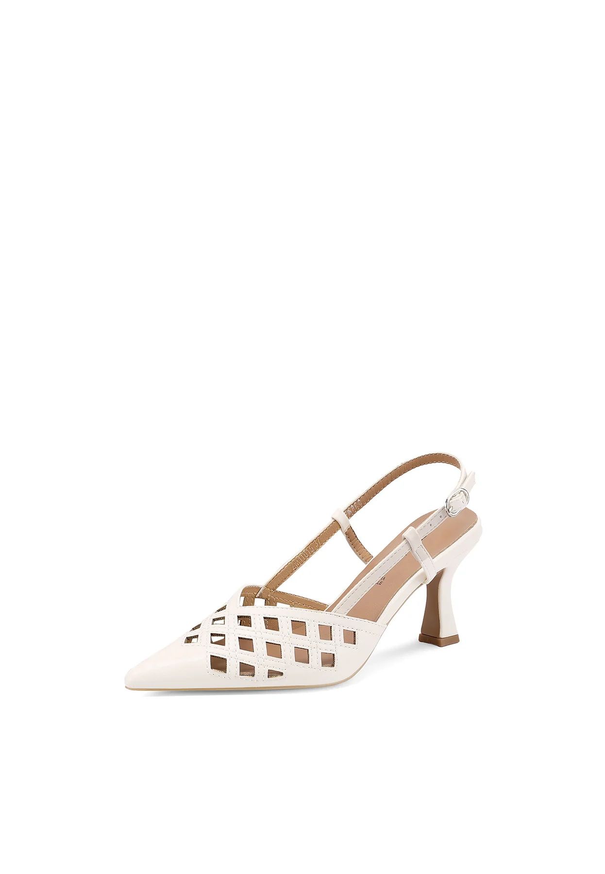 Décolleté slingback traforate a punta con tacco sagomato ZM11015 - Image 3