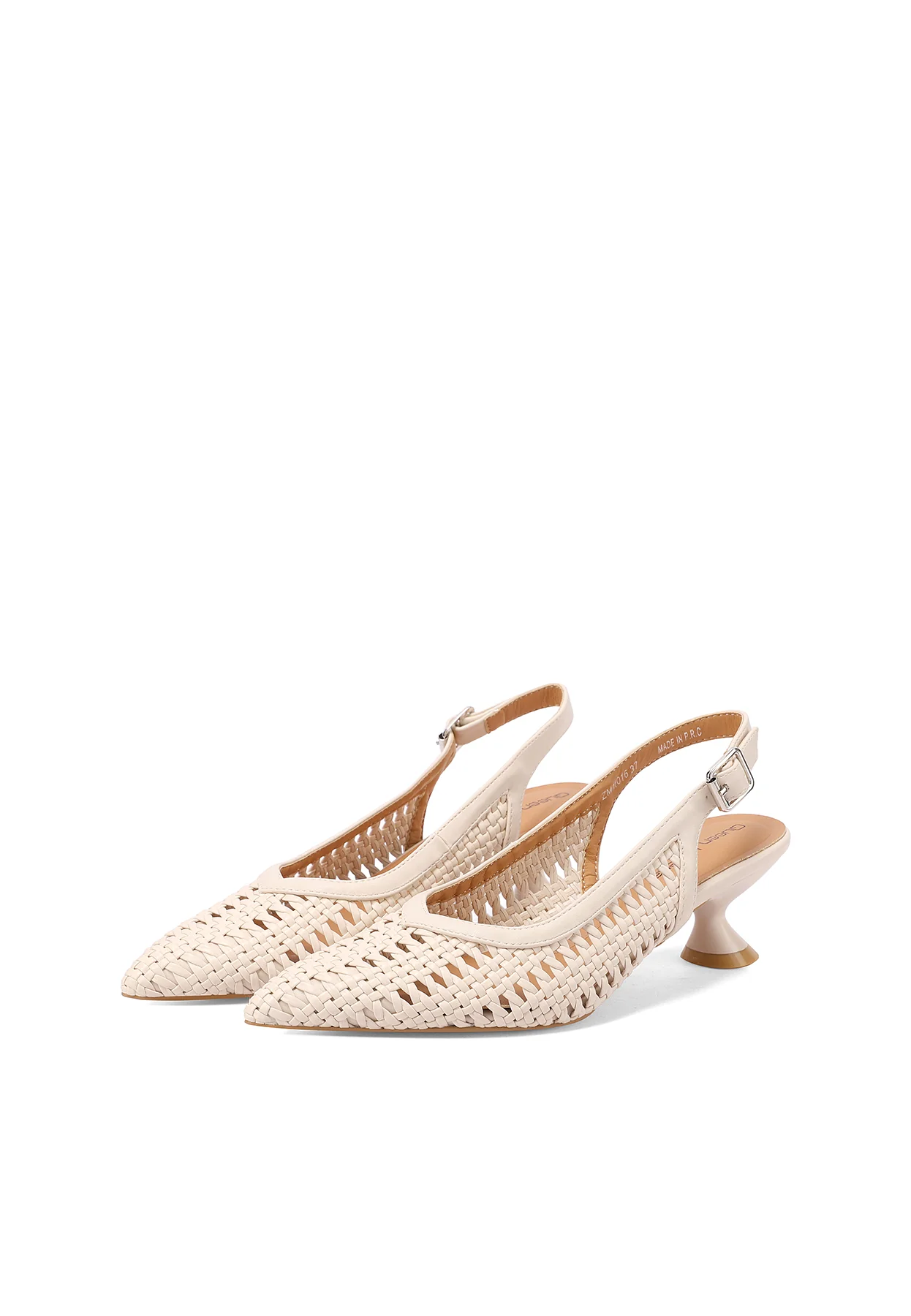 Décolleté slingback intrecciate con tacco sagomato ZM11016 - Image 12