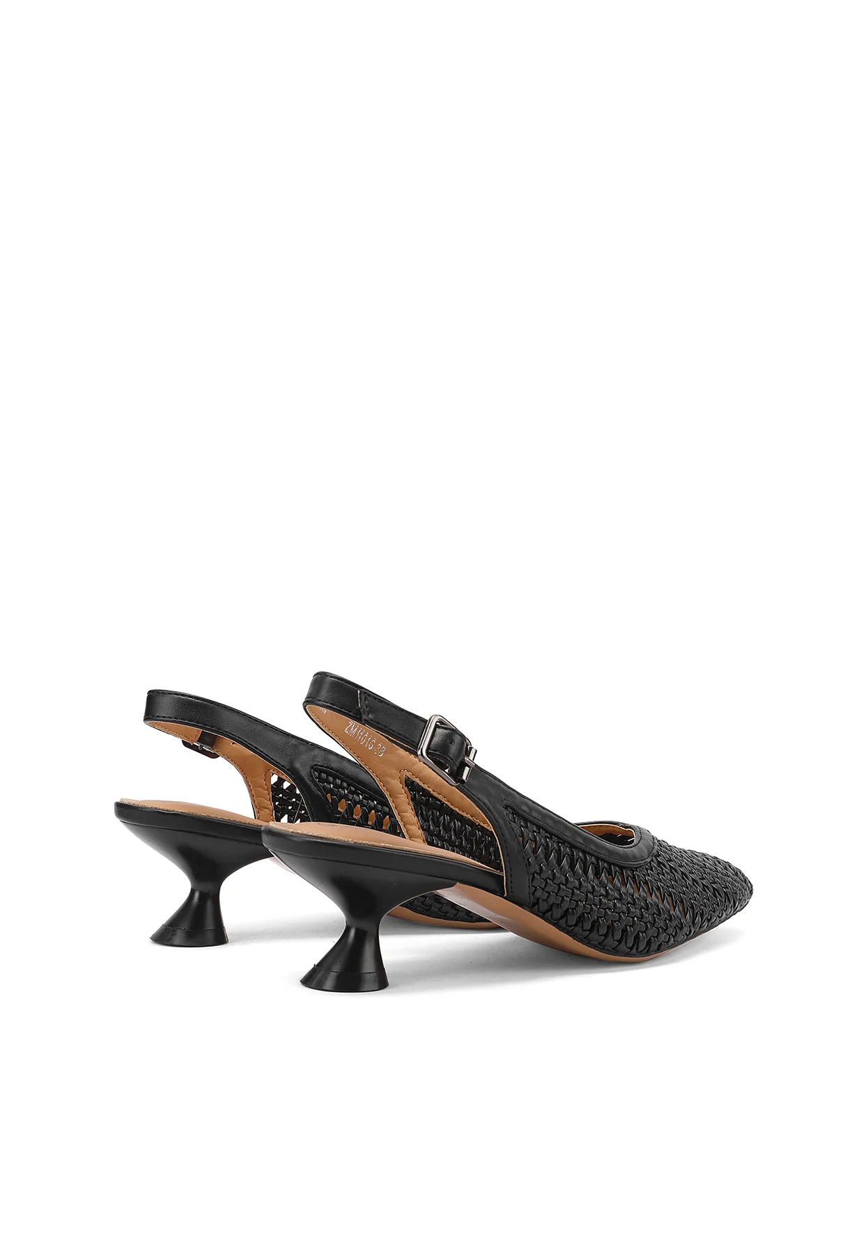 Décolleté slingback intrecciate con tacco sagomato ZM11016 - Image 5