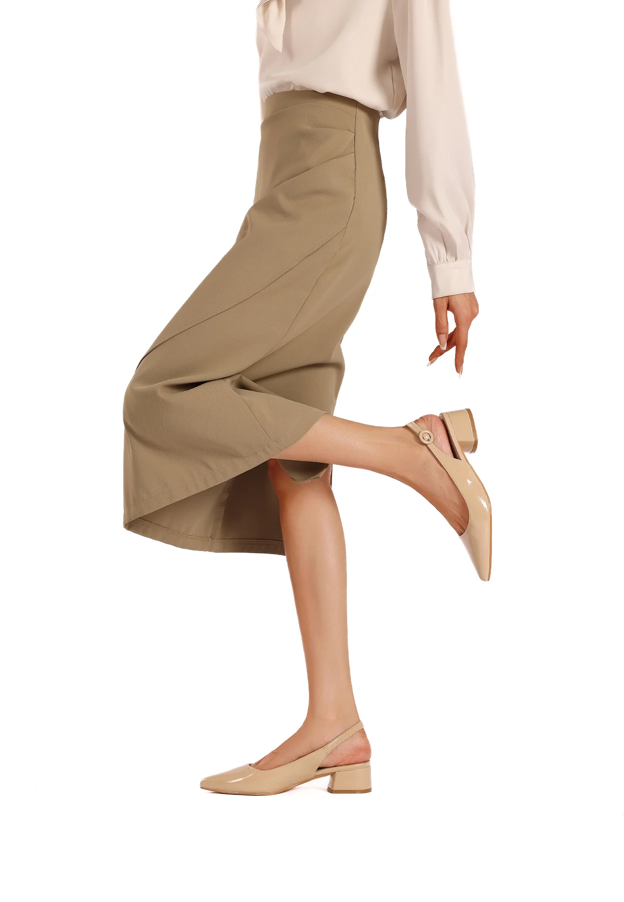 Décolleté slingback con tacco basso ZM9323 - Image 25