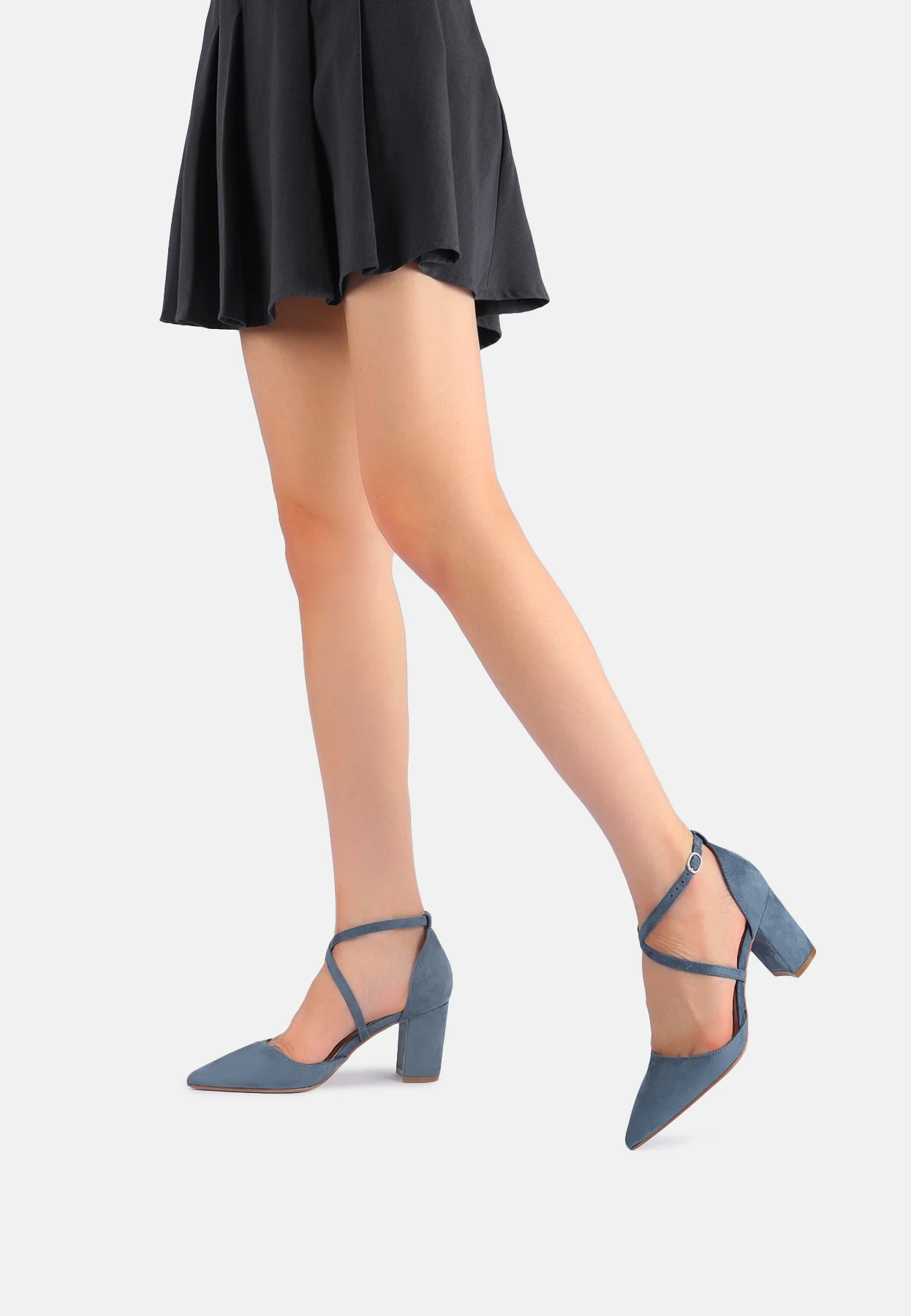 Décolleté con cinturini incrociati e tacco largo ZM9631 - Image 21