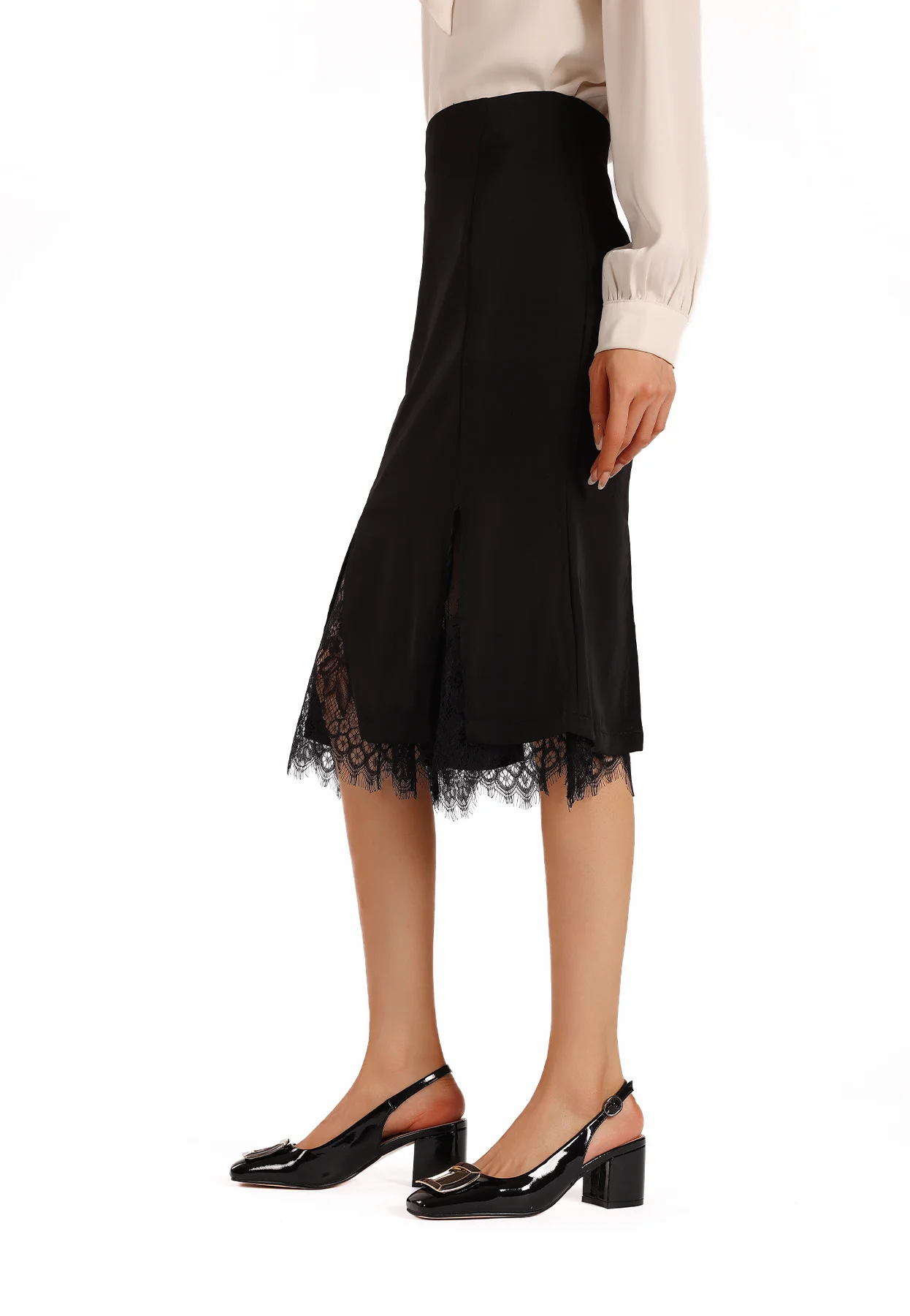 Decolletè Slingback lucida con maxi fibbia ZM9913
