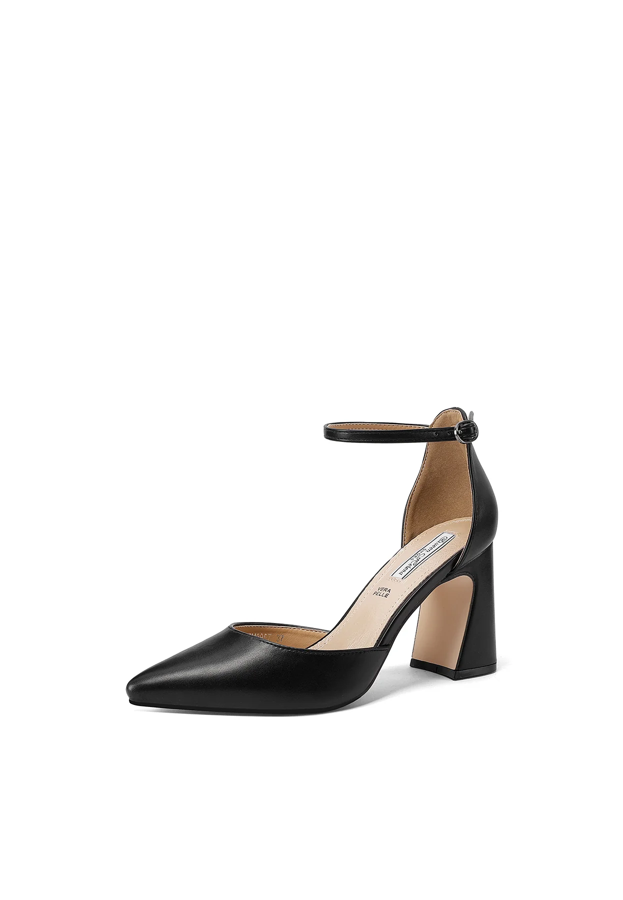 Décolleté a punta con cinturino e tacco svasato ZM9957 - Image 10