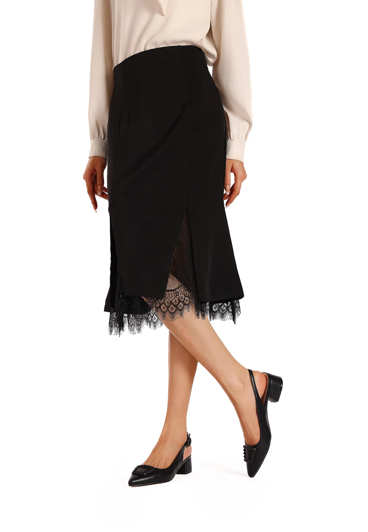 Decolleté Slingback a punta con maxi dettaglio frontale ZM9963 - Image 15